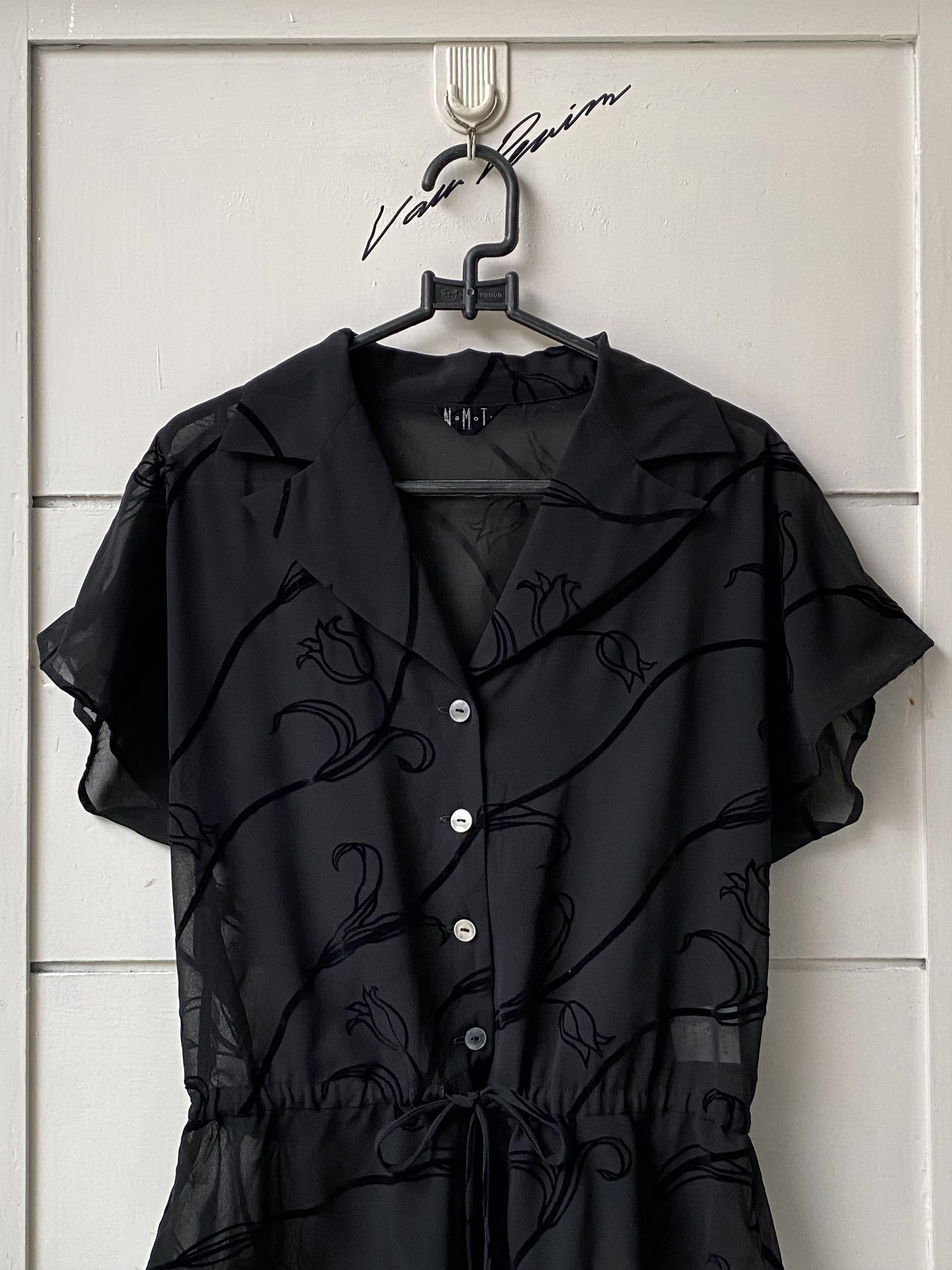 Japanese Brand NAMOTO Punk Bondage Black Mesh Blouse Size XS / US 0-2 / IT 36-38 - 10 Thumbnail