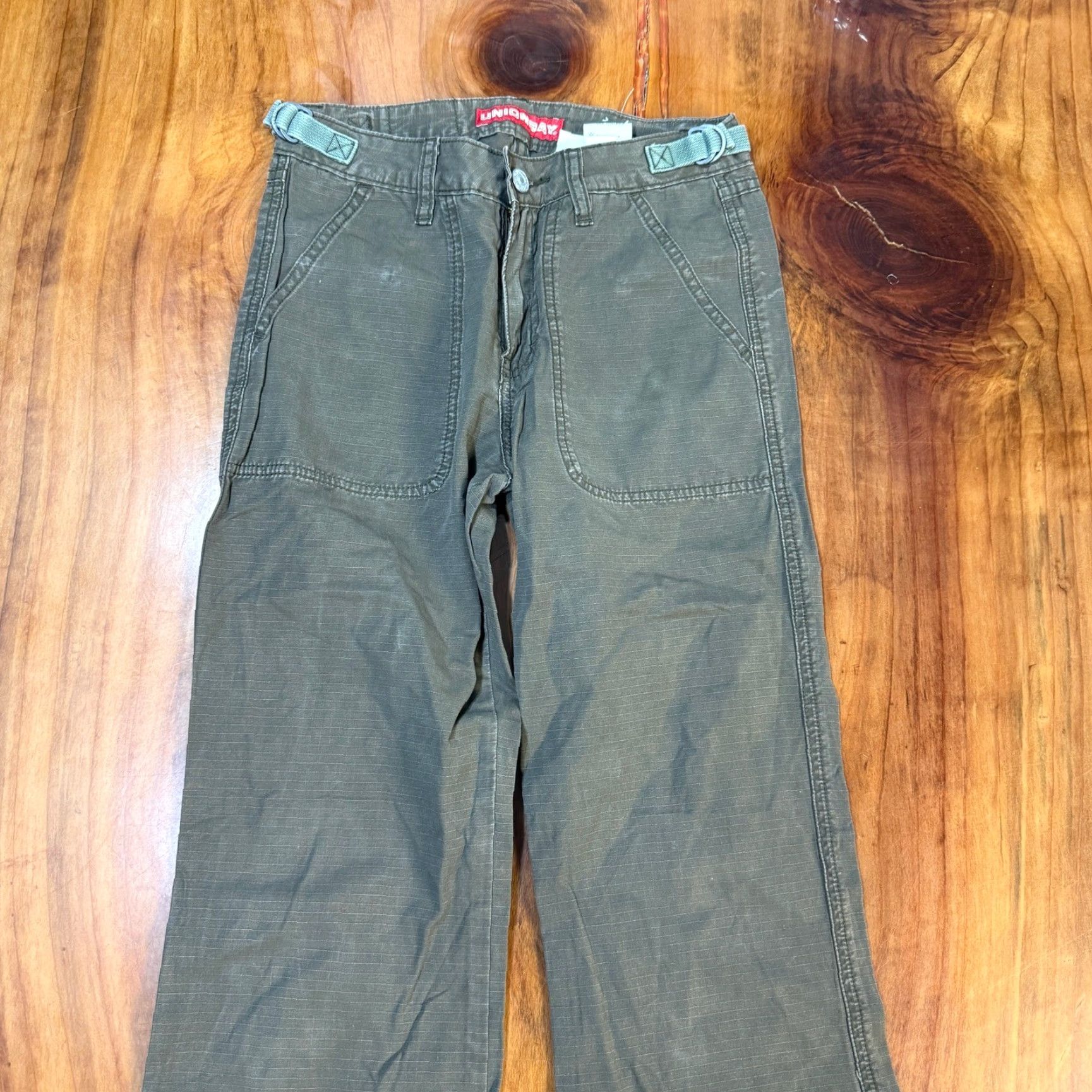 Vintage VINTAGE Y2K UNIONBAY Pants Flare Cotton Junior's 3 Waist 27 Inseam 29.5 Zip Button Corduroy Brown Women Girls Mens Size 26" / US 2 / IT 38 - 3 Thumbnail