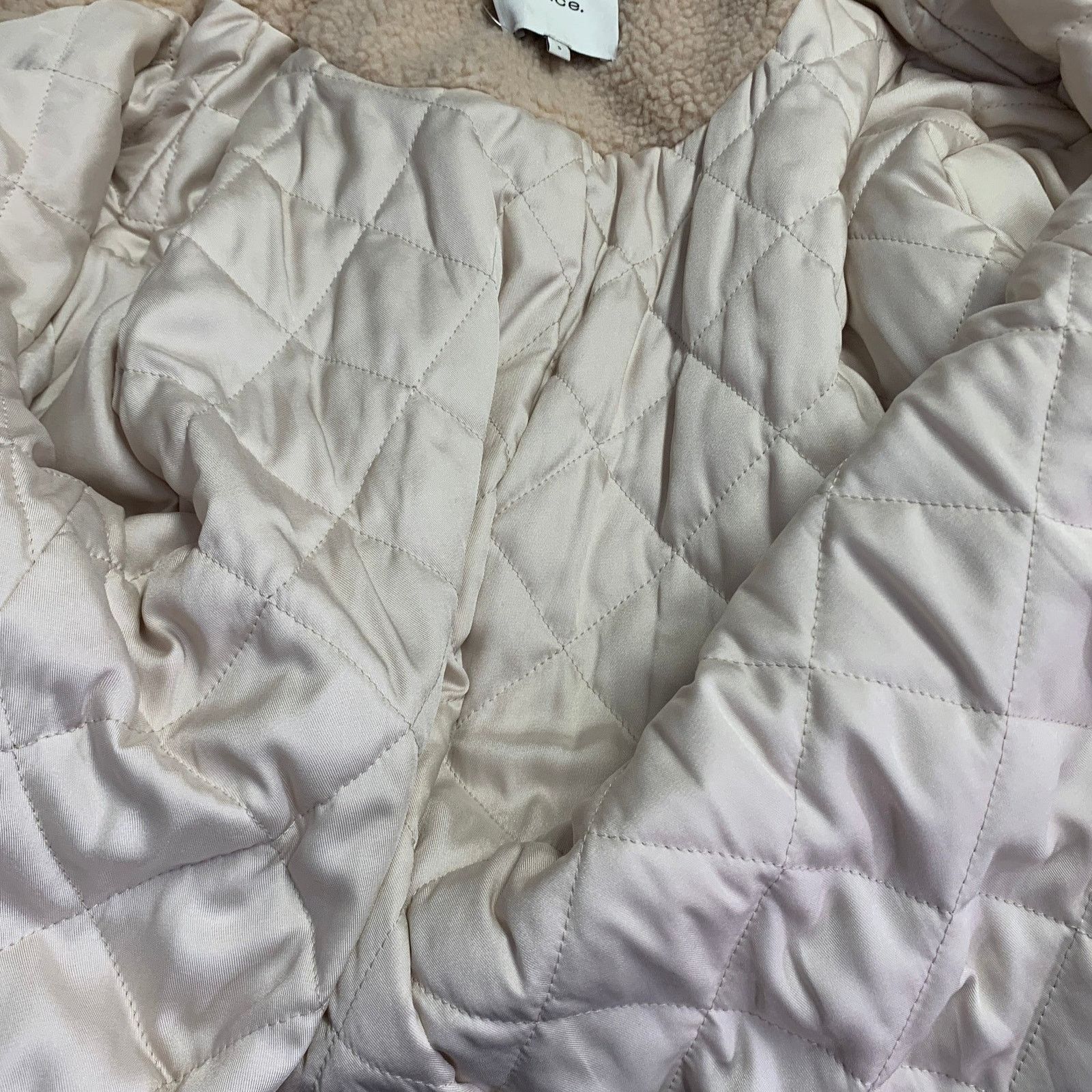 Vince VINCE Size S Cream Faux Shearling Hidden Buttons Jacket Size S / US 4 / IT 40 - 6 Thumbnail