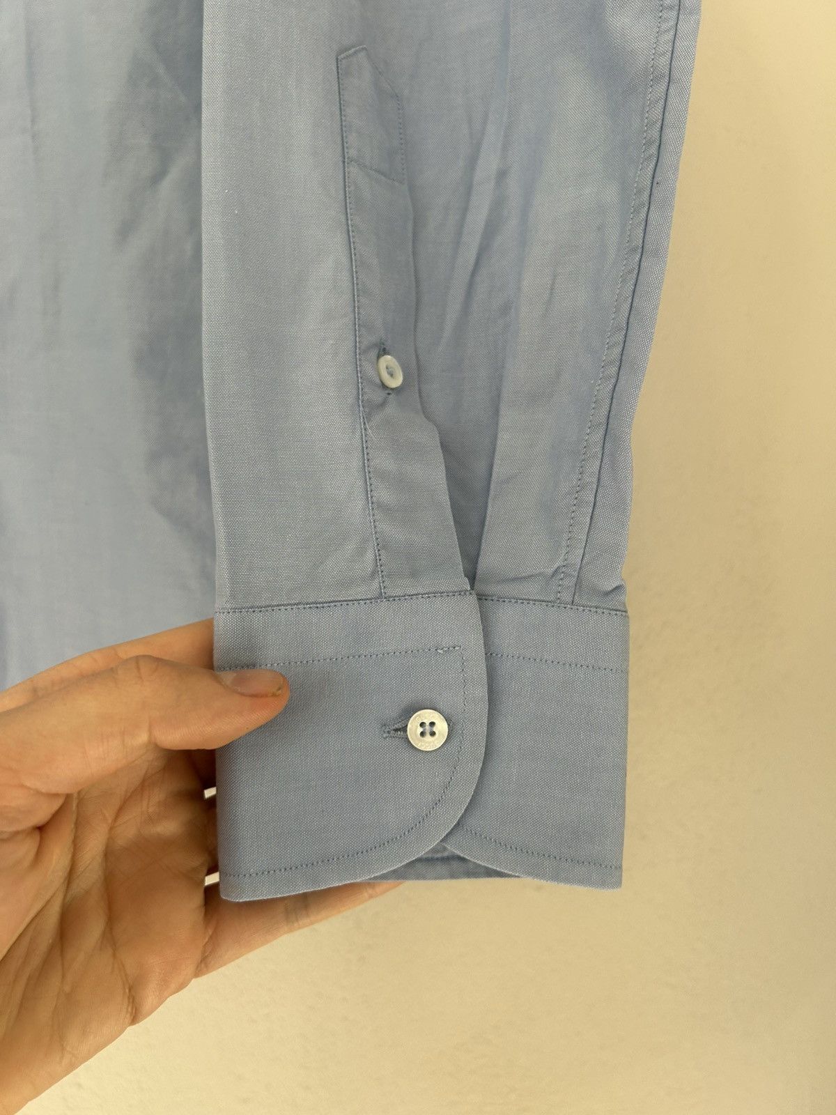 Gucci Blue Shirt with White Collar and Pierced Heart Embroidery Size US M / EU 48-50 / 2 - 7 Thumbnail