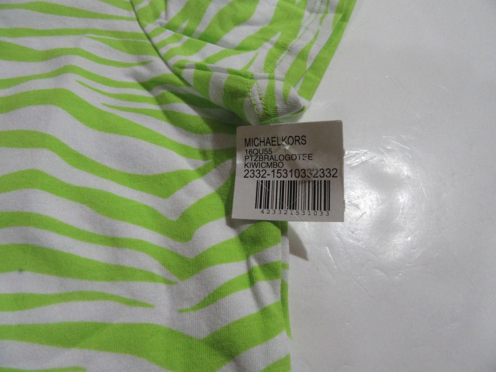 Michael Kors Michael Kors Womens Tiger Striped Shirt Bright Green Size L / US 10 / IT 46 - 5 Thumbnail