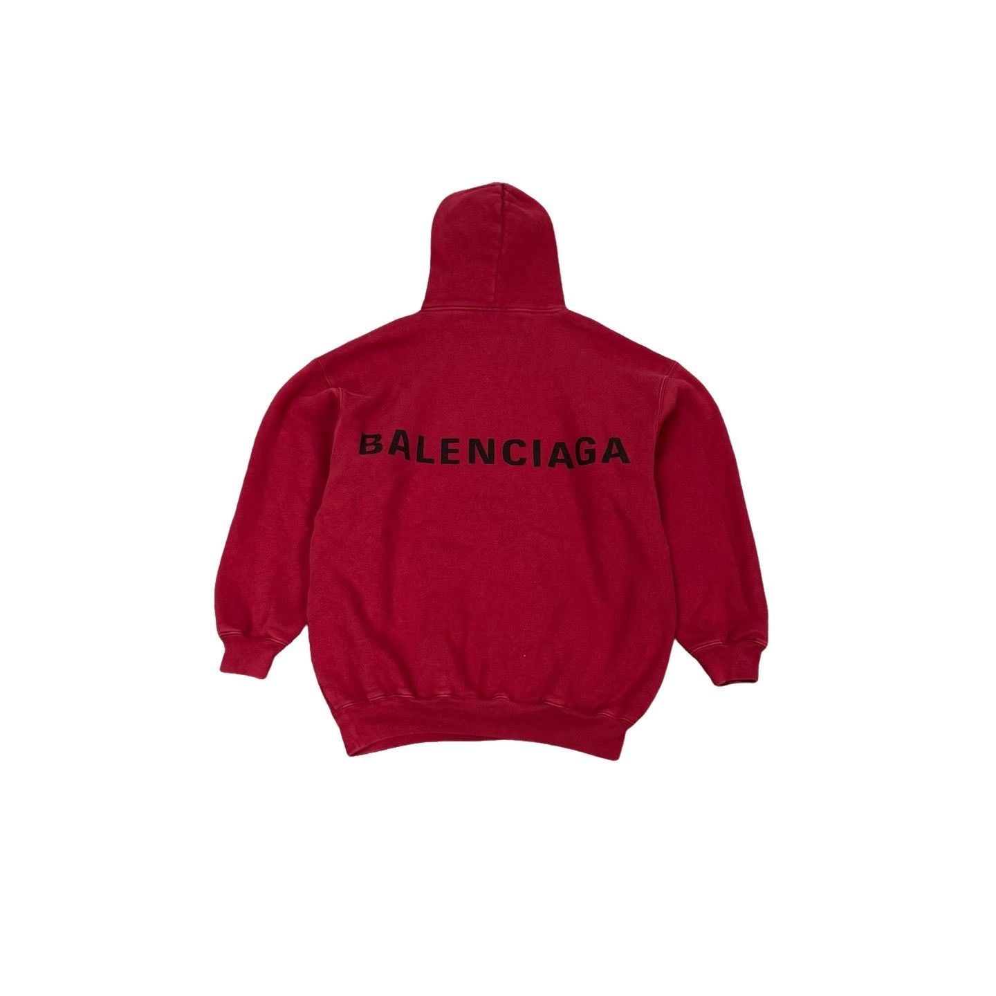 Balenciaga Balenciaga Red Back Logo Hoodie XS Size US XS / EU 42 / 0 - 1 Thumbnail