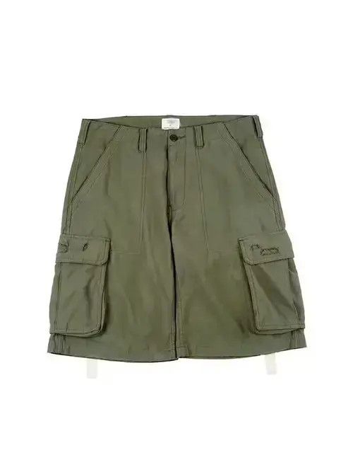 Japanese Brand 20SS Indigo Union Japan Olive Military Shorts Size US 32 / EU 48 - 3 Thumbnail