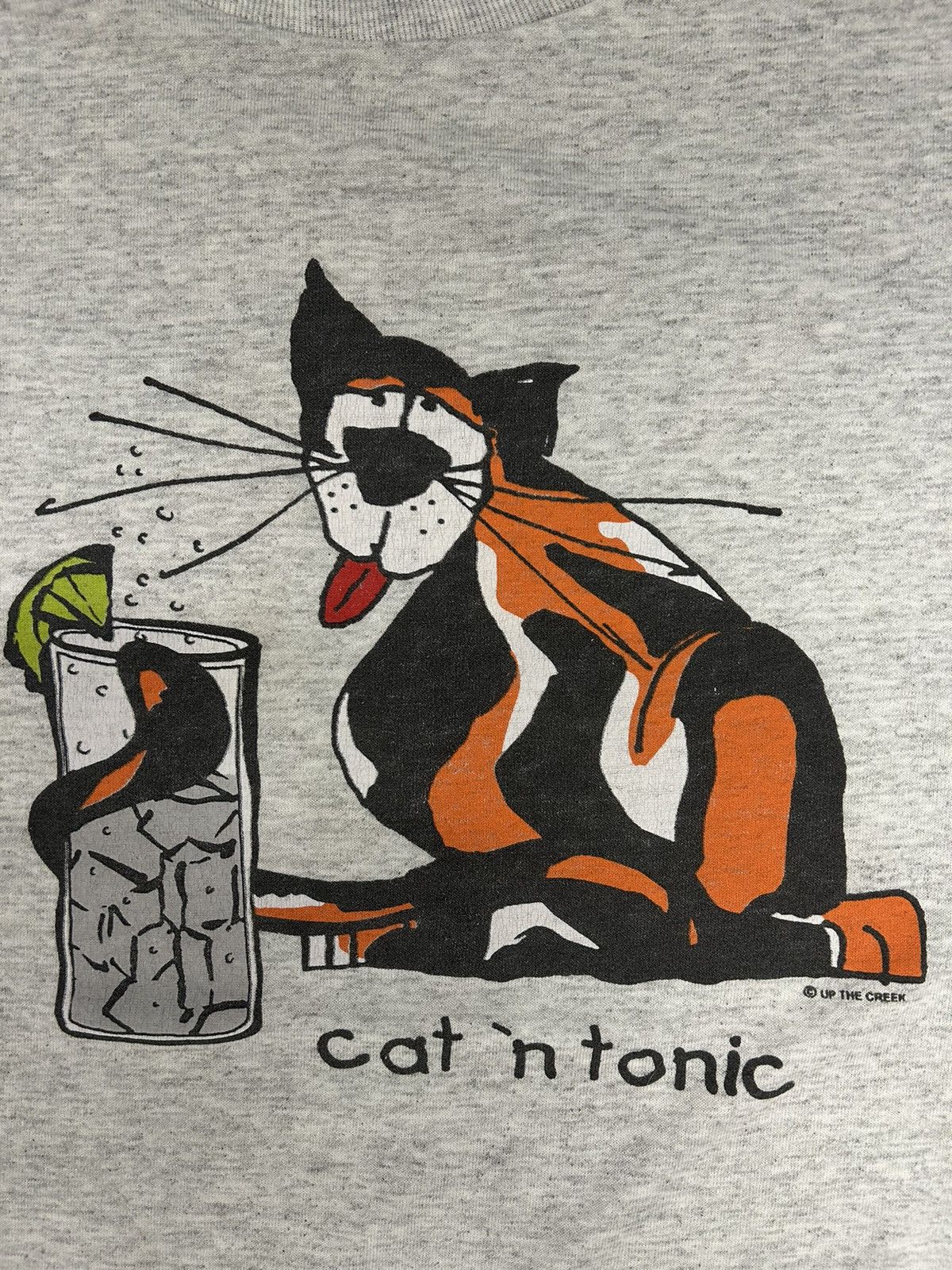 Vintage Crazy Vintage Y2K Essential Cat ’n Tonic Humor Grey T-Shirt Size US XL / EU 56 / 4 - 2 Thumbnail