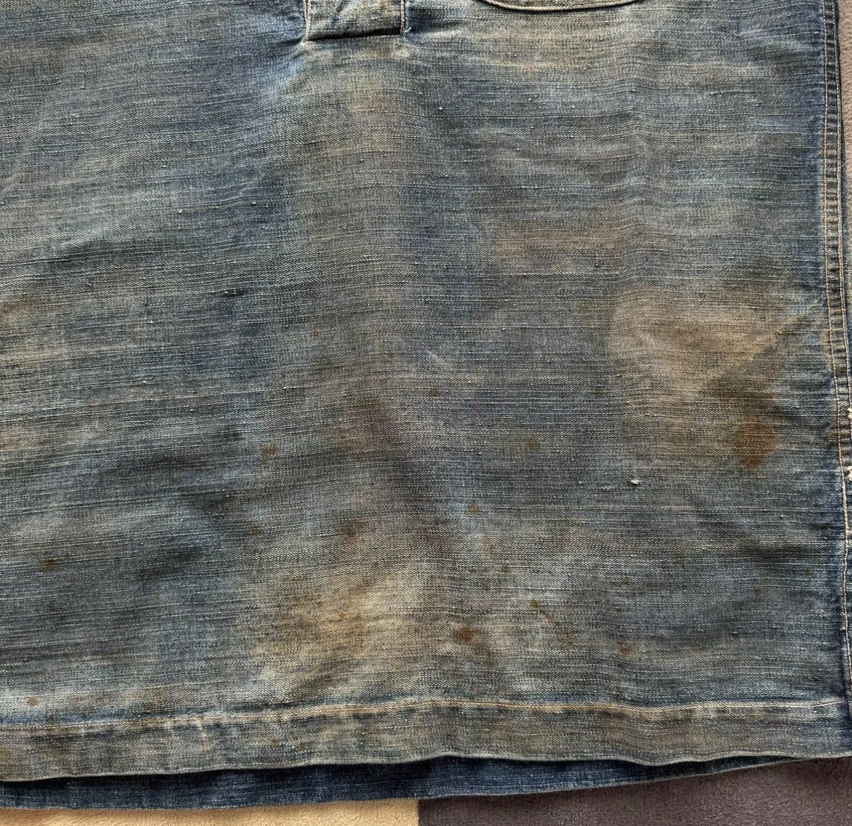 RRL Ralph Lauren Mud-Wash Distressed Denim Shirt Ralph Lauren Double RL K22 Size US S / EU 44-46 / 1 - 3 Thumbnail