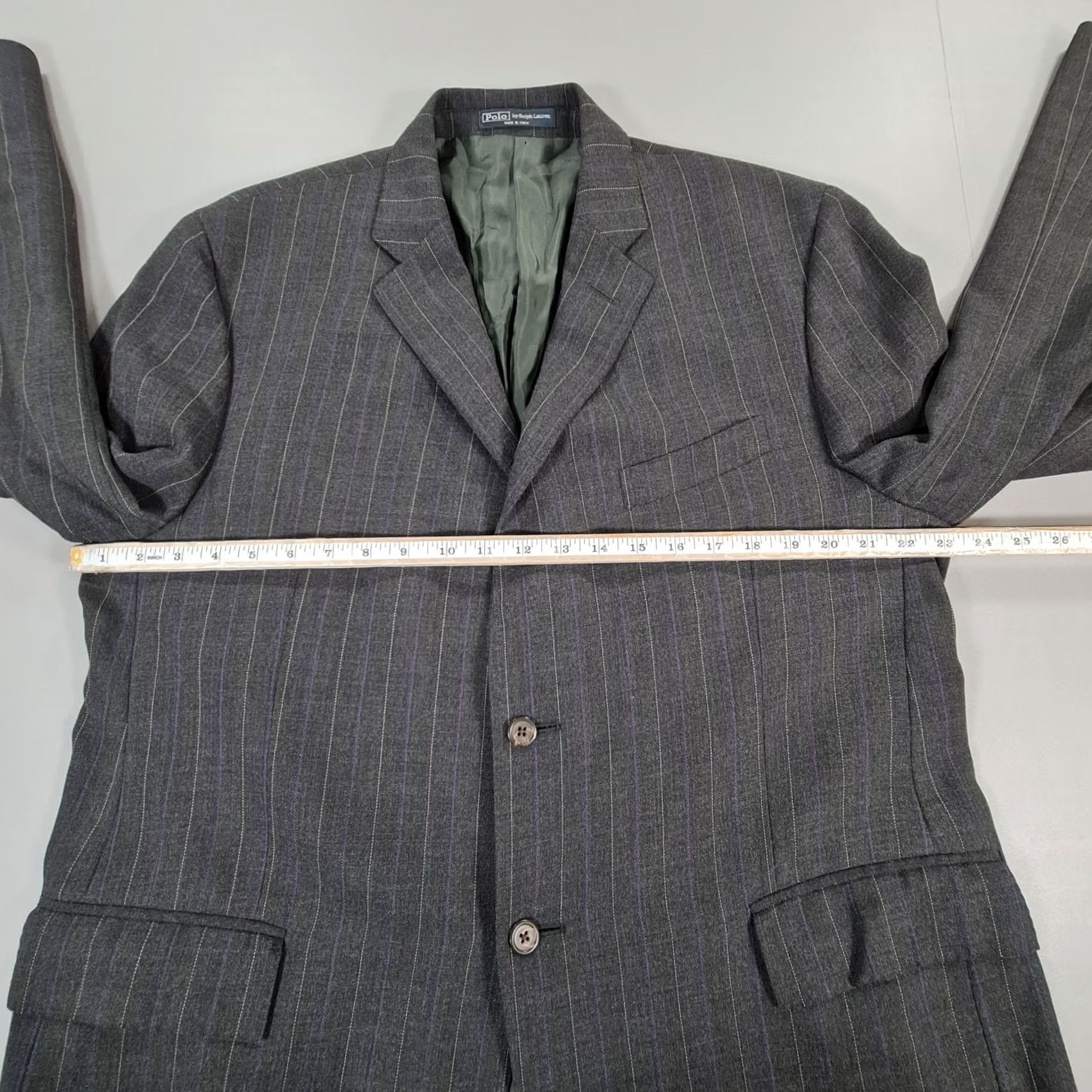 Polo Ralph Lauren Polo Ralph Lauren Mens Blazer Grey 46 R Pin Stripe Wool Suit Jacket Size US XXL / EU 58 / 5 - 7 Thumbnail