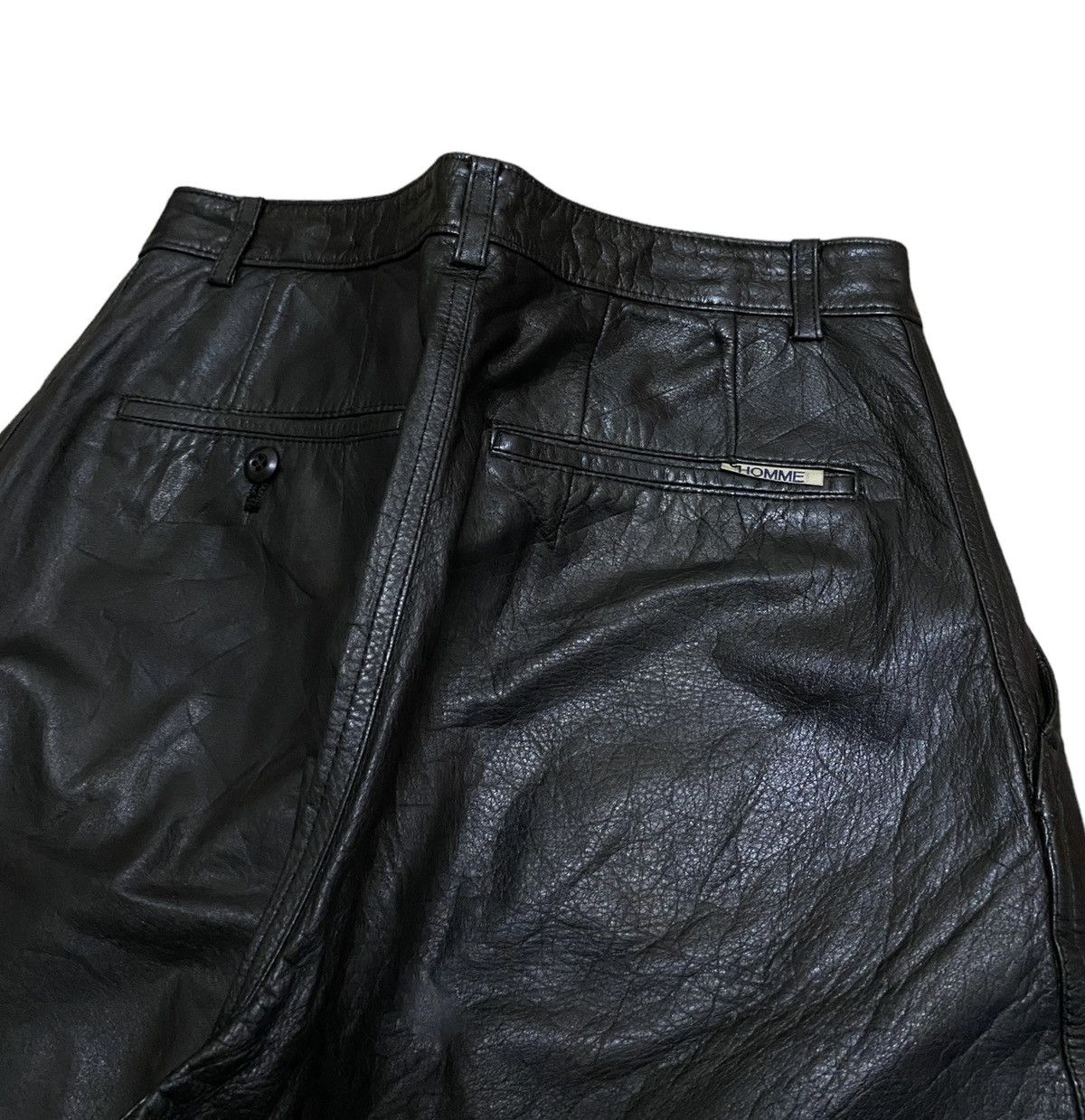 Comme des Garcons Rare Vintage Comme Des Garcons Homme Leather Pants 1990s Size US 28 / EU 44 - 4 Thumbnail