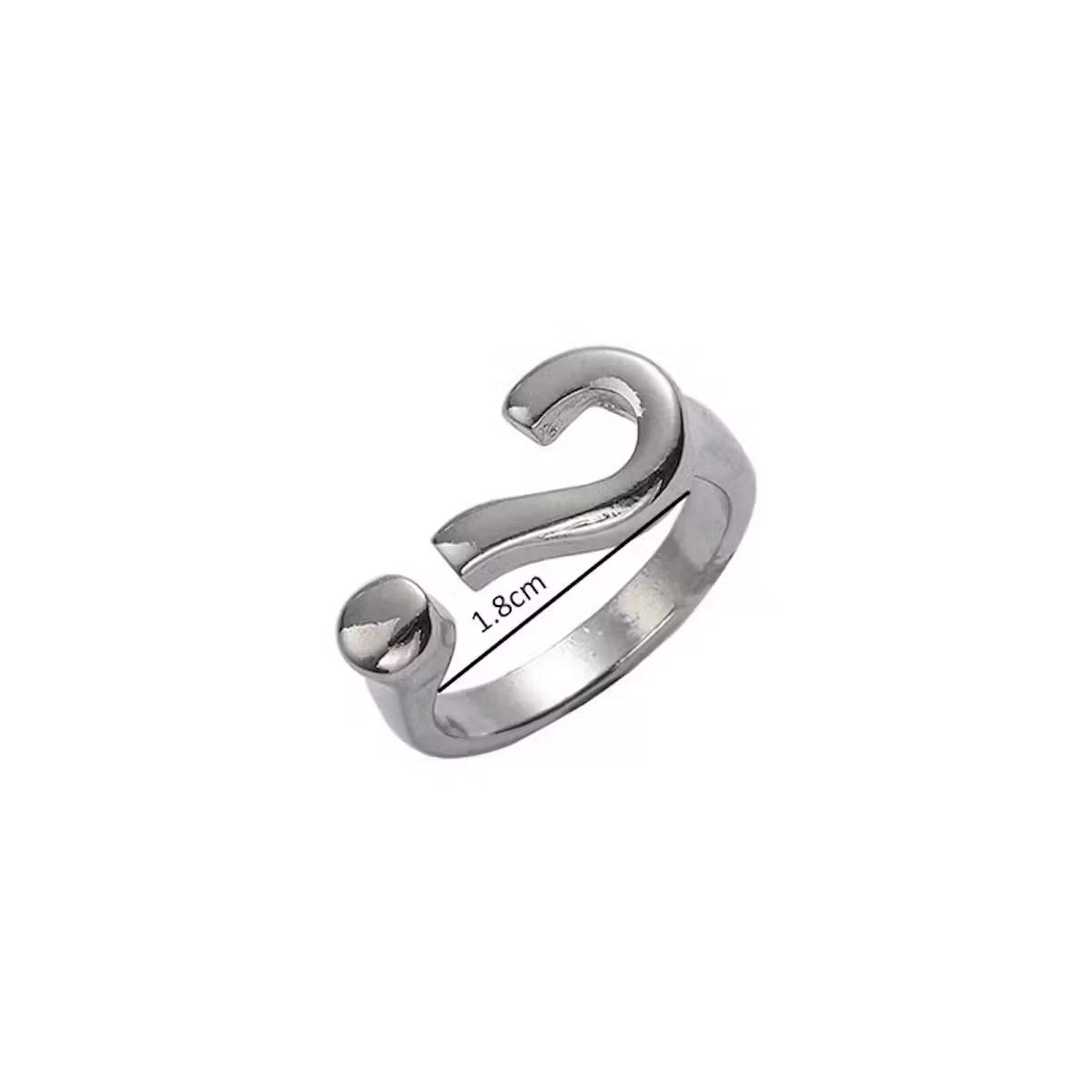 Jewelry × Vintage Question Mark Ring 2000s ? Punk Grunge Riddler Symbol Art Size ONE SIZE - 4 Thumbnail