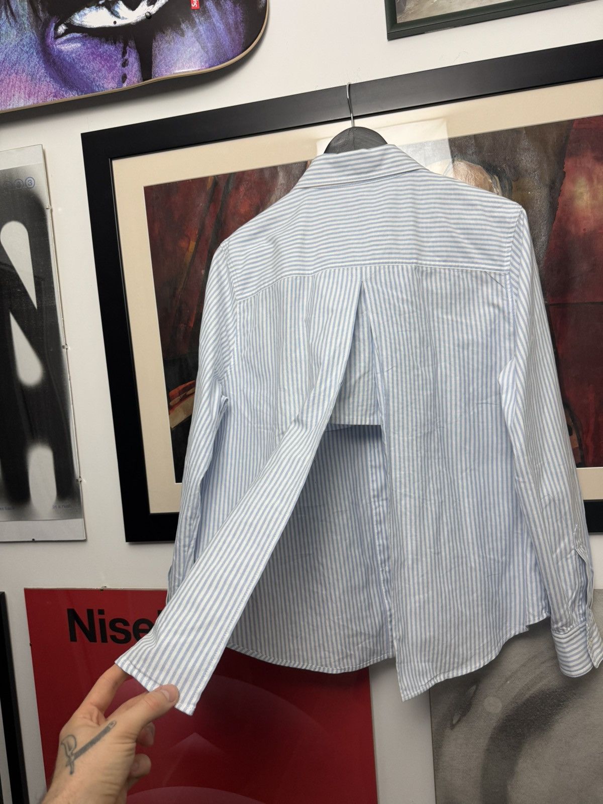Palm Angels Palm Angels Striped Shirt Designer Mini Logo Avant Garde Size US M / EU 48-50 / 2 - 3 Thumbnail