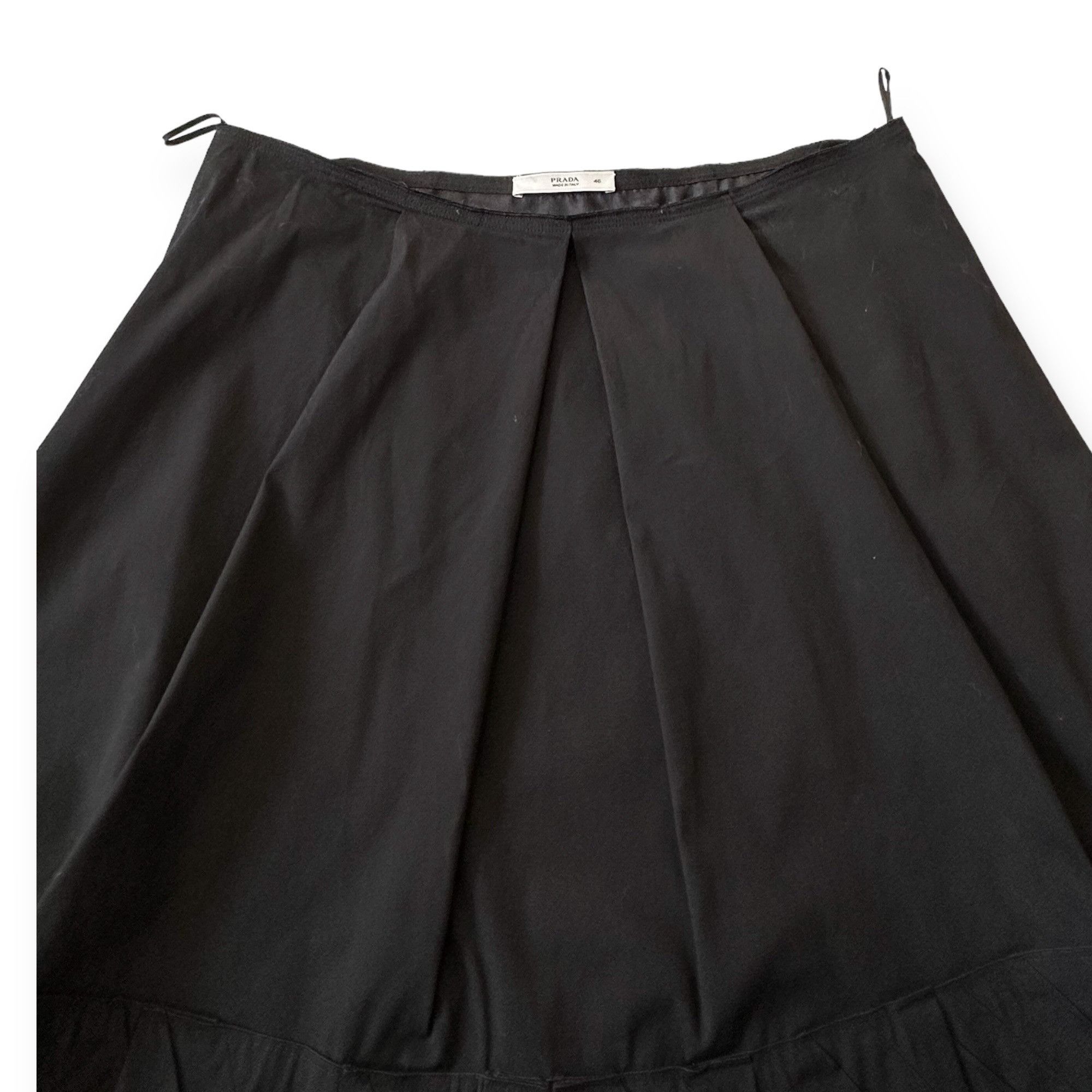 Prada Prada A line Black Cotton Skirt, Size 46 Italy/L, Never worn Size 32" / US 10 / IT 46 - 6 Thumbnail