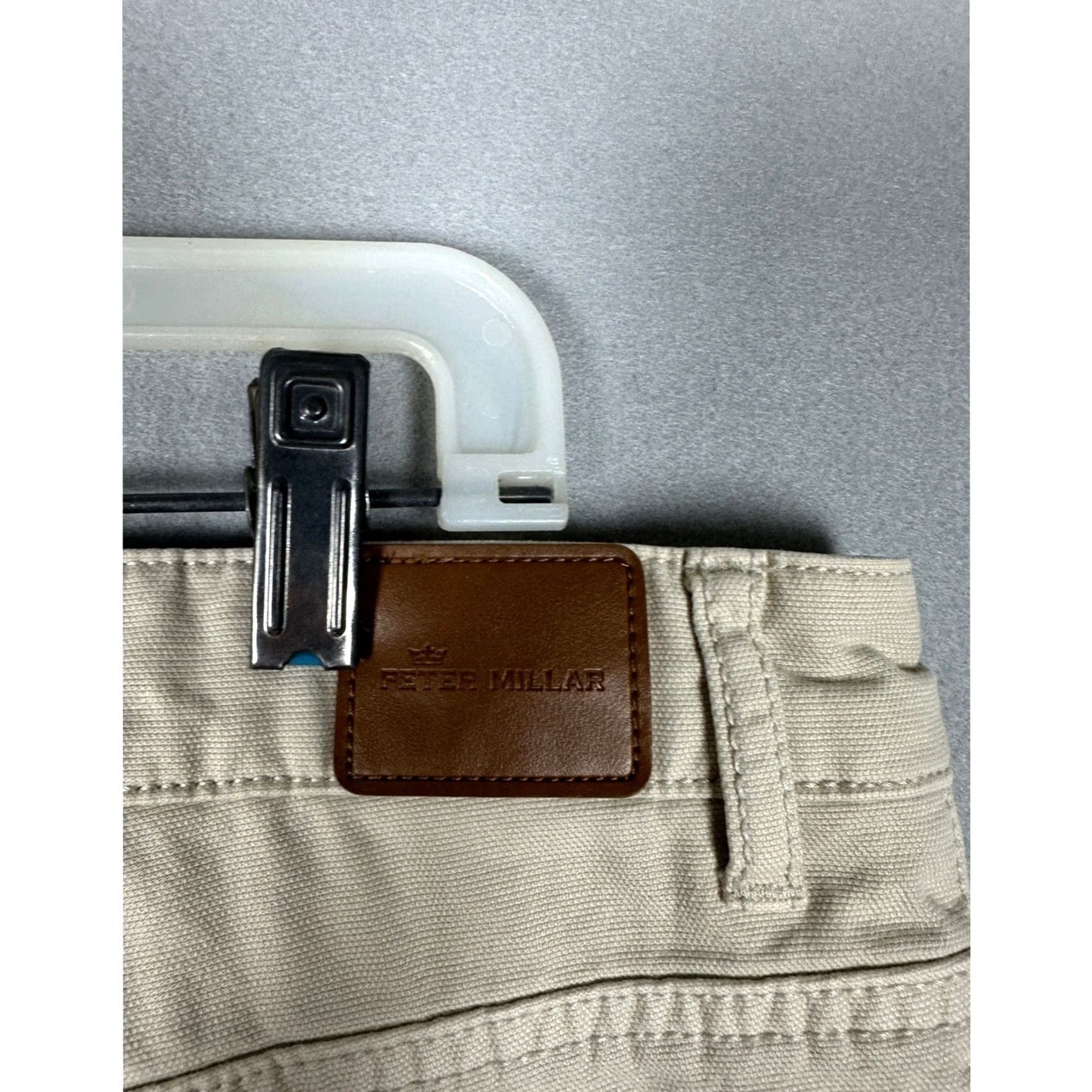 Peter Millar Peter Millar Mens 38 Khaki Beige Cotton Stretch 5-Pocket Canvas Straight Pants Size US 38 / EU 54 - 8 Thumbnail