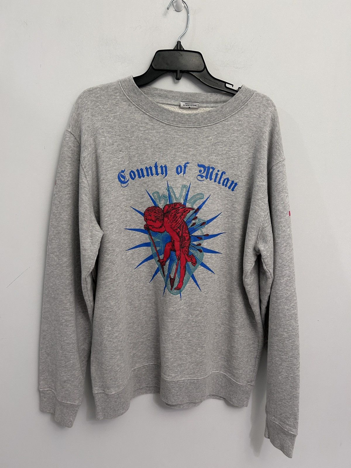 Marcelo Burlon Marcelo Burlon County of Milan Grey Cupido Sweatshirt Large Size US L / EU 52-54 / 3 - 1 Thumbnail