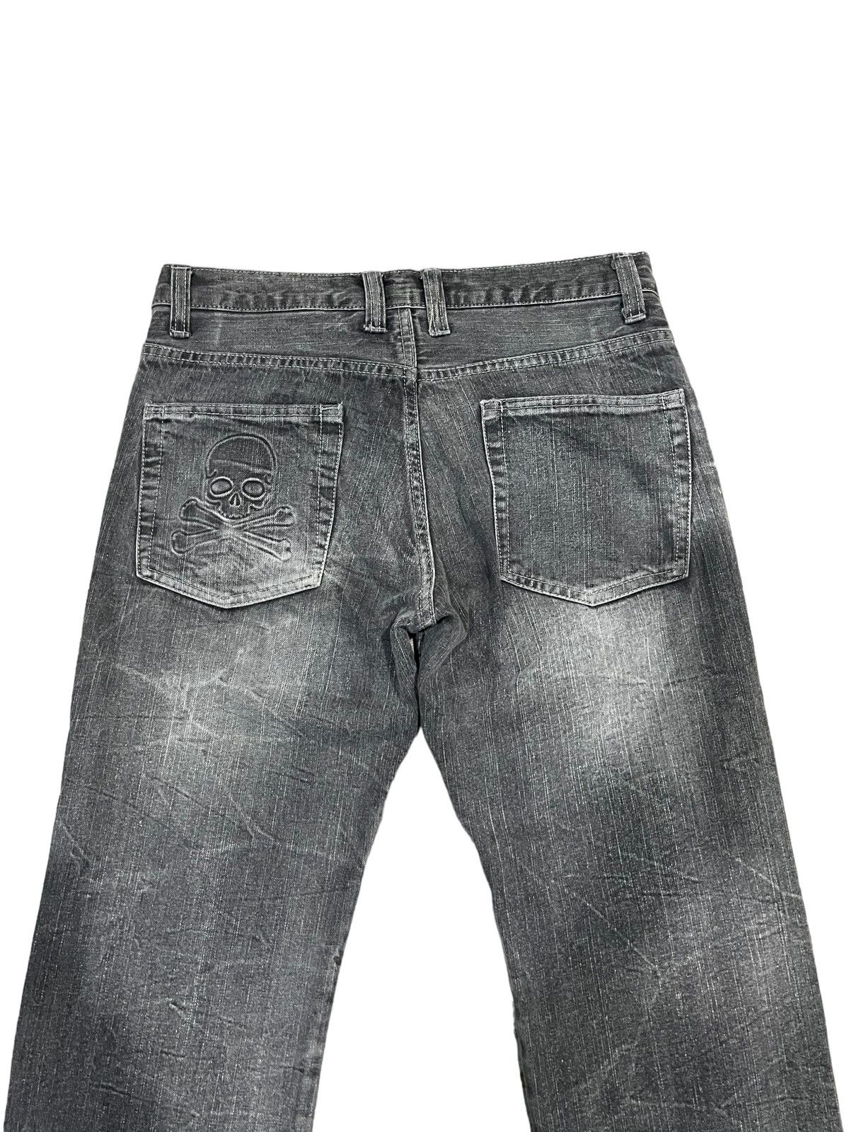 Japanese Brand Vintage Root Three Skull Distressed Jeans ! Rare Design Size US 32 / EU 48 - 12 Thumbnail