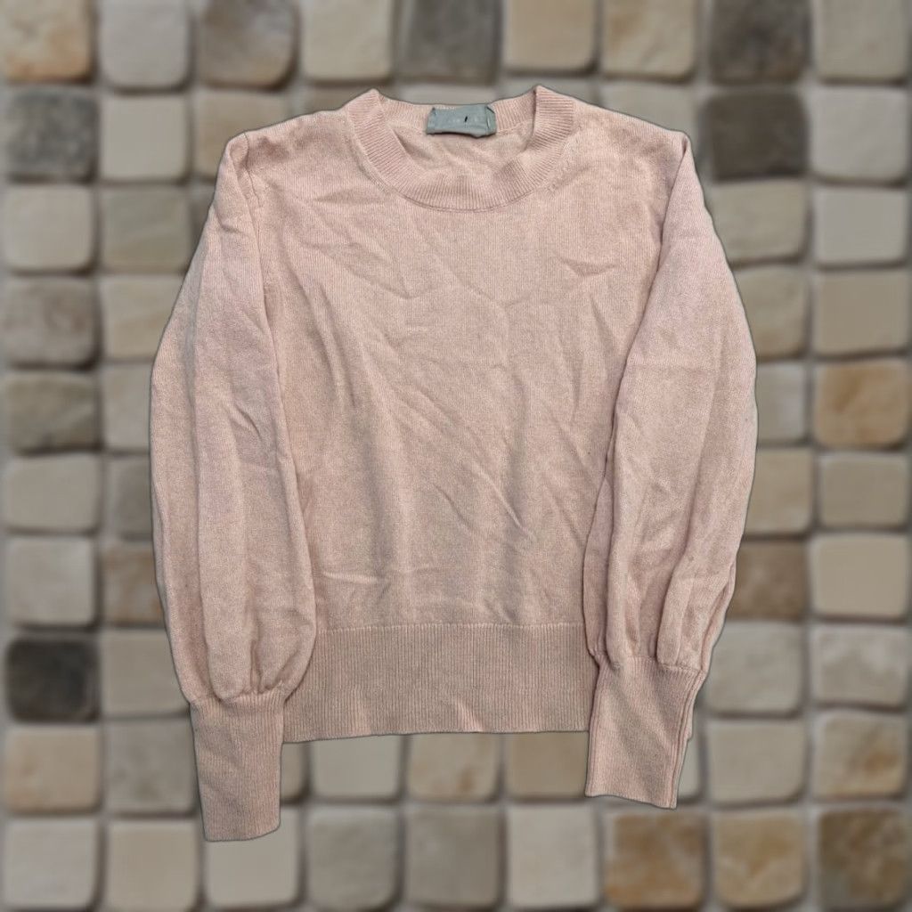 Everlane Everlane Cashmere Lantern Sleeve Sweater Womens XS Pink Tight Knit Relaxed Warm Pullover Crew Neck Puff Sleeve Casual Womens Clothing Size XS / US 0-2 / IT 36-38 - 1 Thumbnail