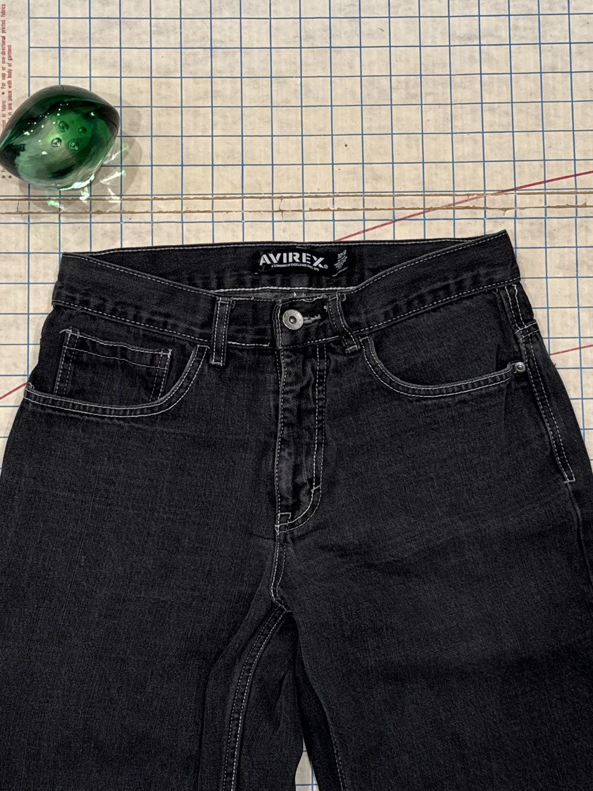 Avirex Avirex Black Denim Embroidered Back Pockets Fits 30x26 Black Size US 30 / EU 46 - 9 Thumbnail