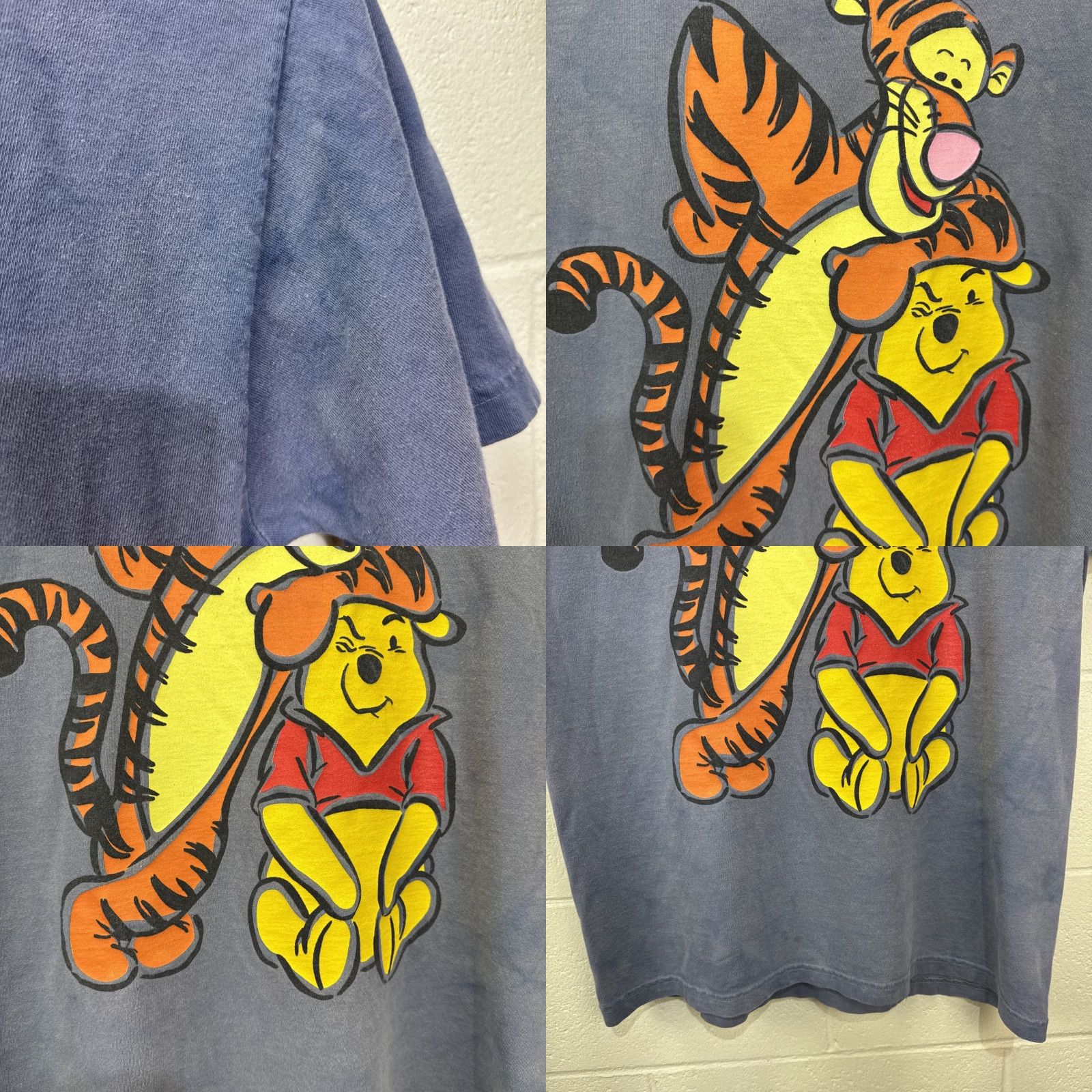 Disney VINTAGE Disney T-Shirt XL Blue Winnie the Pooh Tigger 90s Graphic Print Crew Neck Mens Size US XL / EU 56 / 4 - 8 Thumbnail