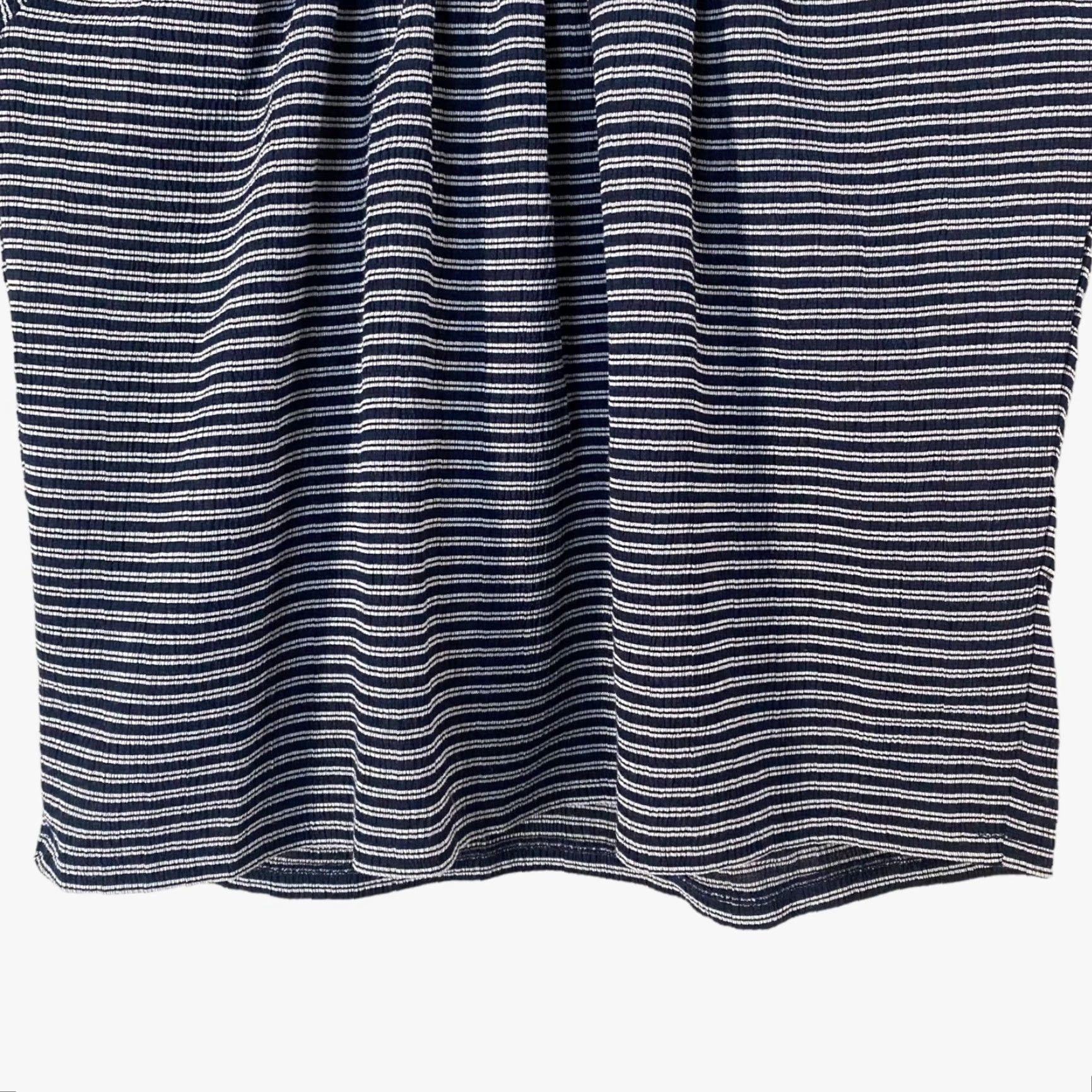 Madewell Madewell Striped Top Blouse Texture & Thread Peasant XS Womens Blue White Stripe Short Sleeve Size XS / US 0-2 / IT 36-38 - 6 Thumbnail
