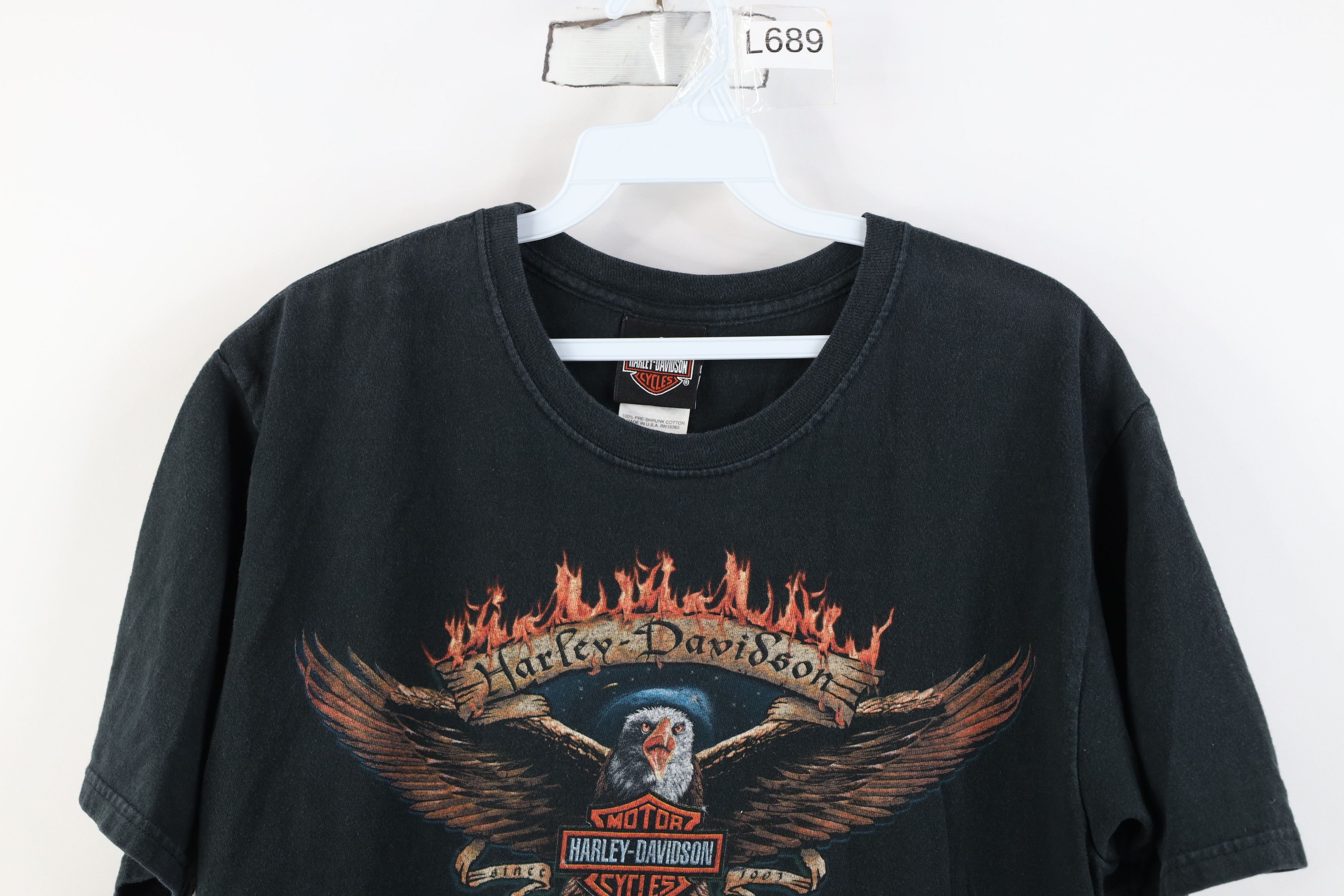 Harley Davidson Vintage Y2K 2005 Harley Davidson Eagle T-Shirt Black USA Size US M / EU 48-50 / 2 - 2 Thumbnail