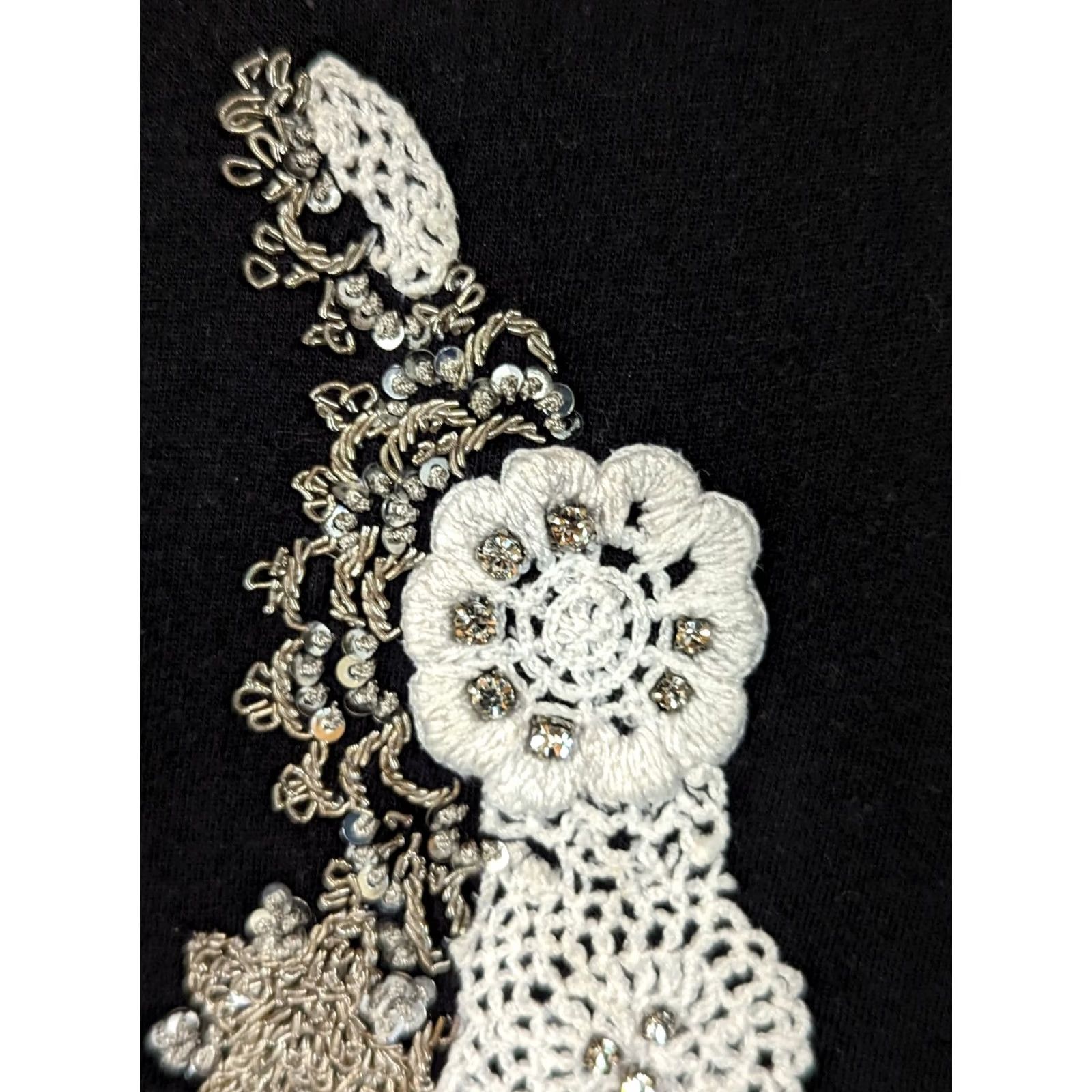 Alexander McQueen VINTAGE Alexander McQueen Archive Embroidered Skull Sequin Diamond T Shirt Black Size 40 Mens? Womens? Size S / US 4 / IT 40 - 4 Thumbnail