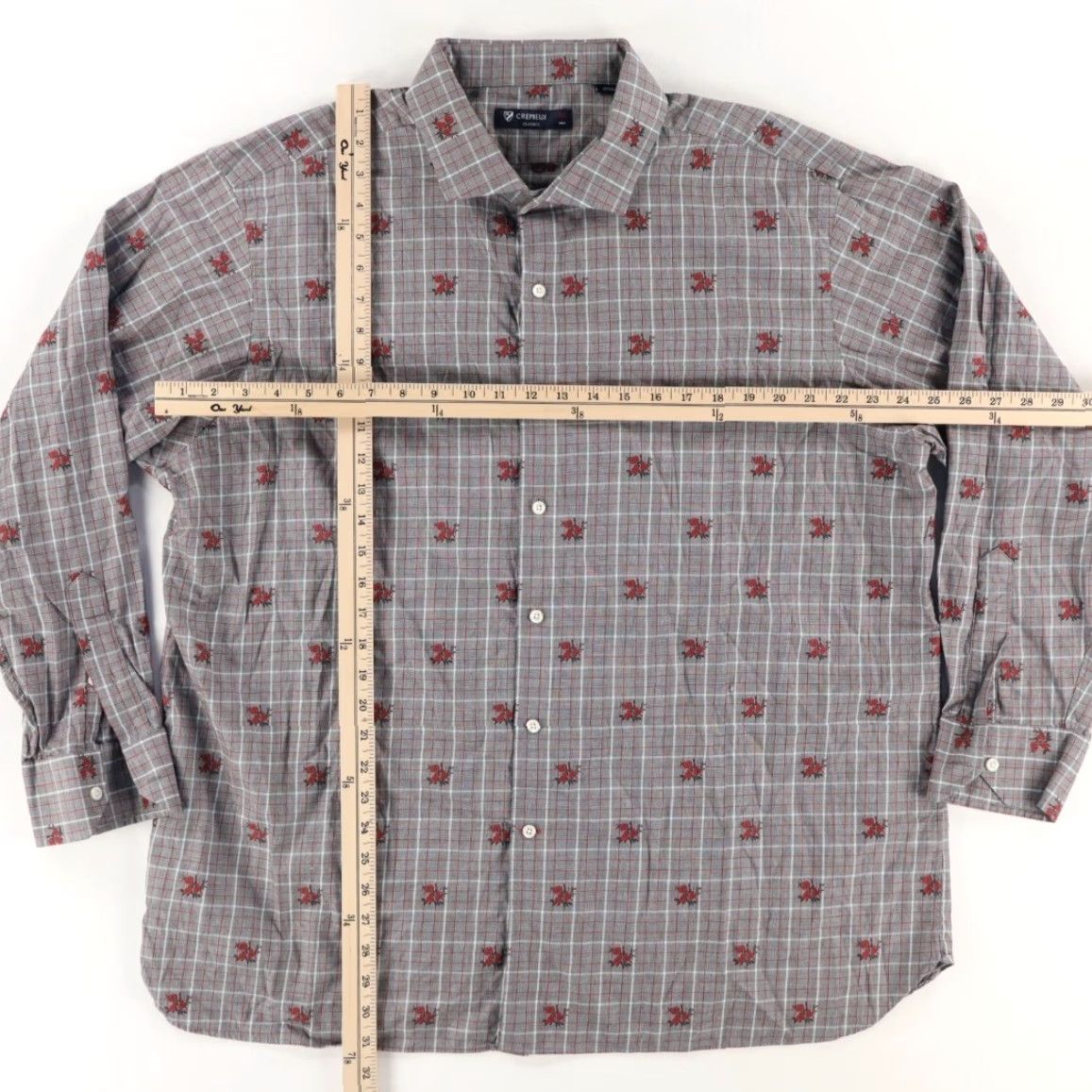 Cremieux Daniel Cremieux Roses Cotton Striped Long Sleeve Button Up Shirt Gray 2XL Mens Shirt Size US XXL / EU 58 / 5 - 3 Thumbnail