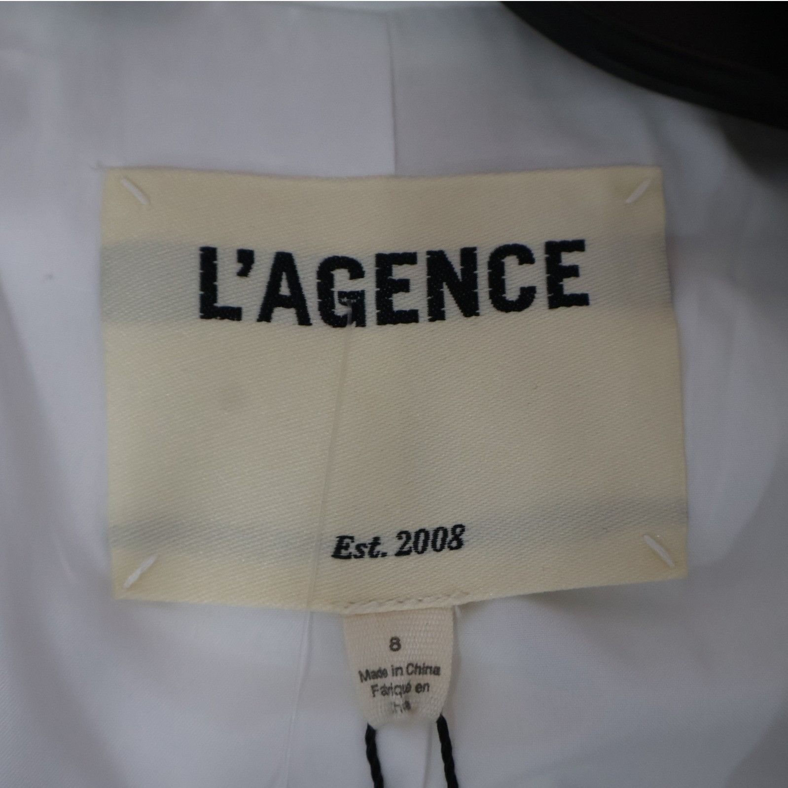 L'AGENCE L'AGENCE Double Breasted Blazer Women 8 White Black Tuxedo Size M / US 6-8 / IT 42-44 - 3 Thumbnail