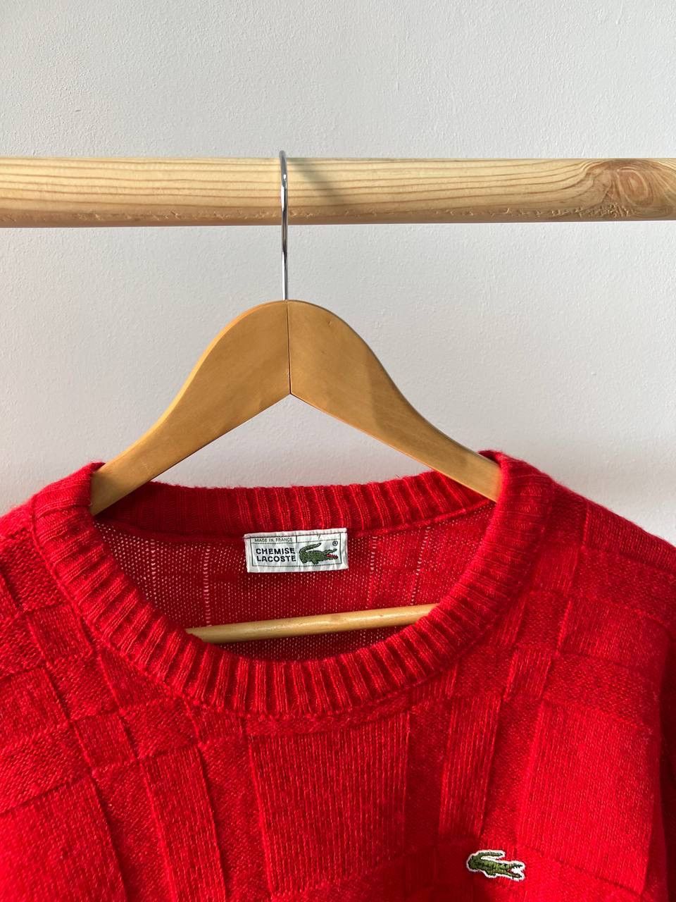 Lacoste × Vintage Chemise Lacoste Vintage Sweater Pullover Red Retro Size 7 Size US XL / EU 56 / 4 - 4 Thumbnail