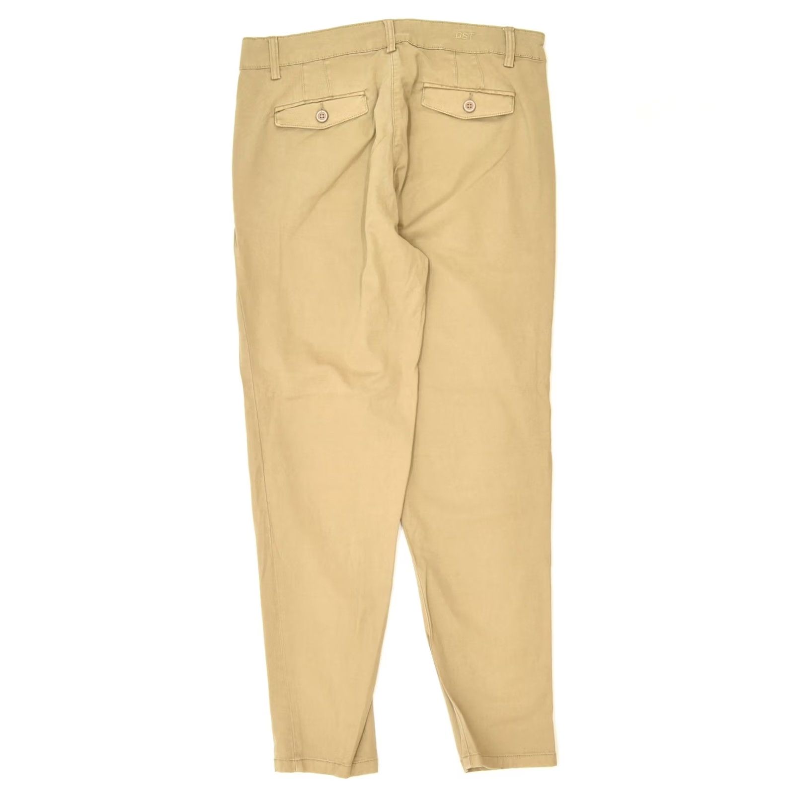 Vintage BEST COMPANY Womens Slim Chino Trousers Beige Medium W32 L28 IT 44 Size 32" / US 10 / IT 46 - 2 Thumbnail