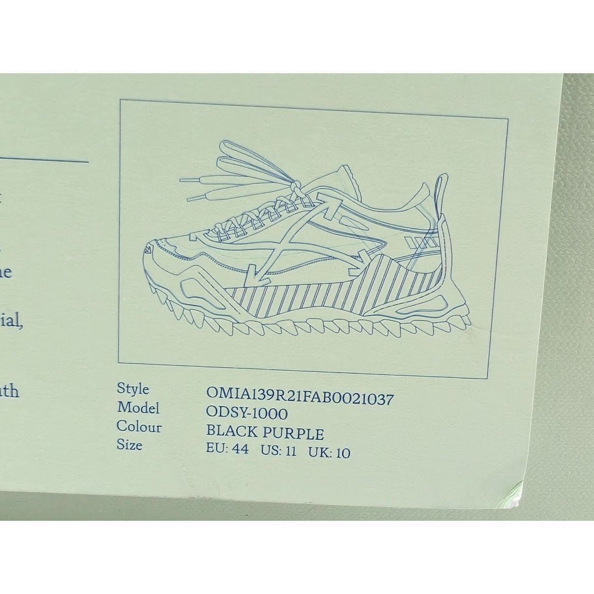 Off-White o1rshd1 Odsy 1000 Combo Sneakers in Black/Purple Size US 11 / EU 44 - 24 Thumbnail