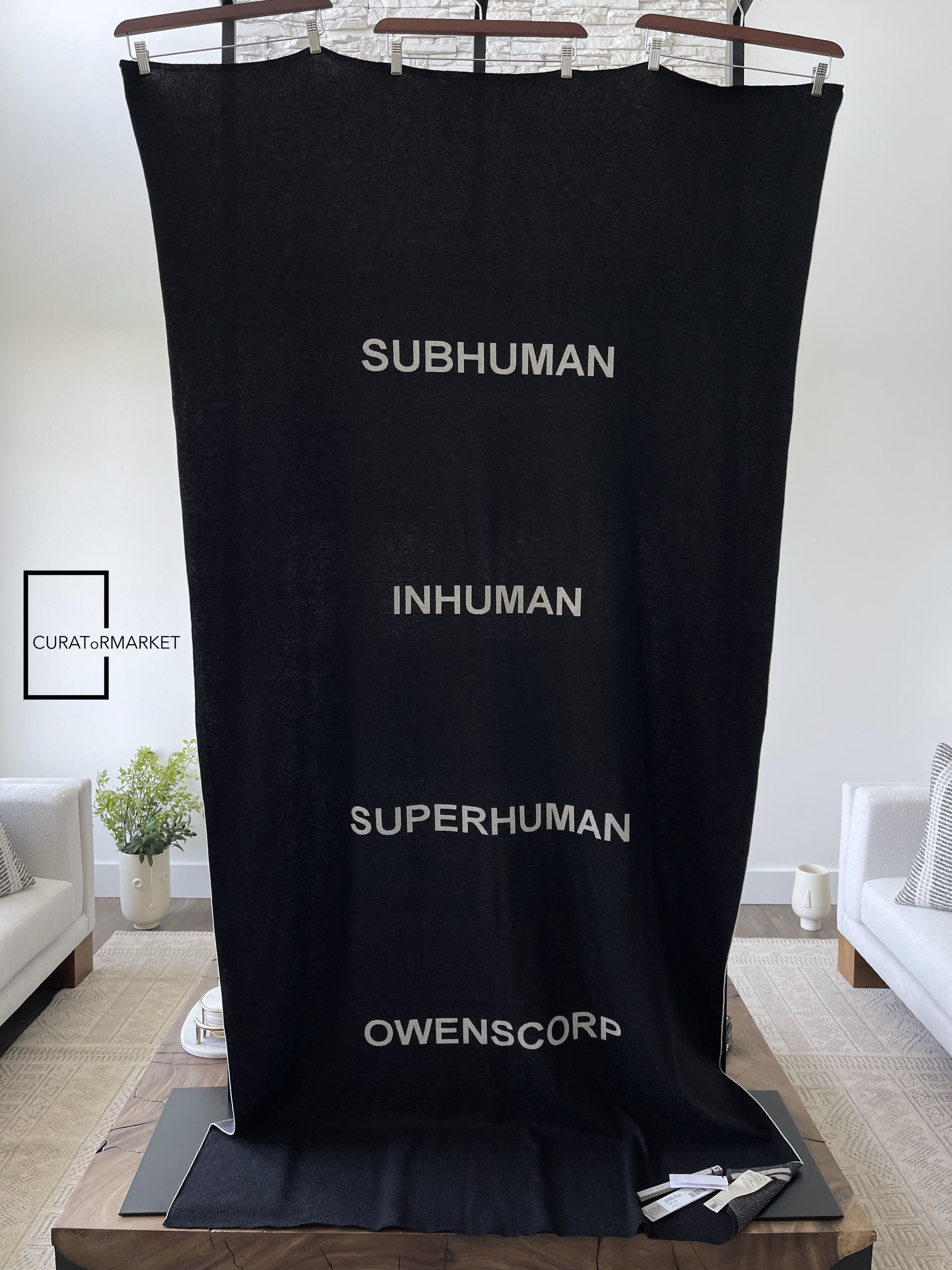 Rick Owens RARE Wool OWENSCORP SUBHUMAN Blanket Mega Scarf SS24 Lido Size ONE SIZE - 1 Thumbnail