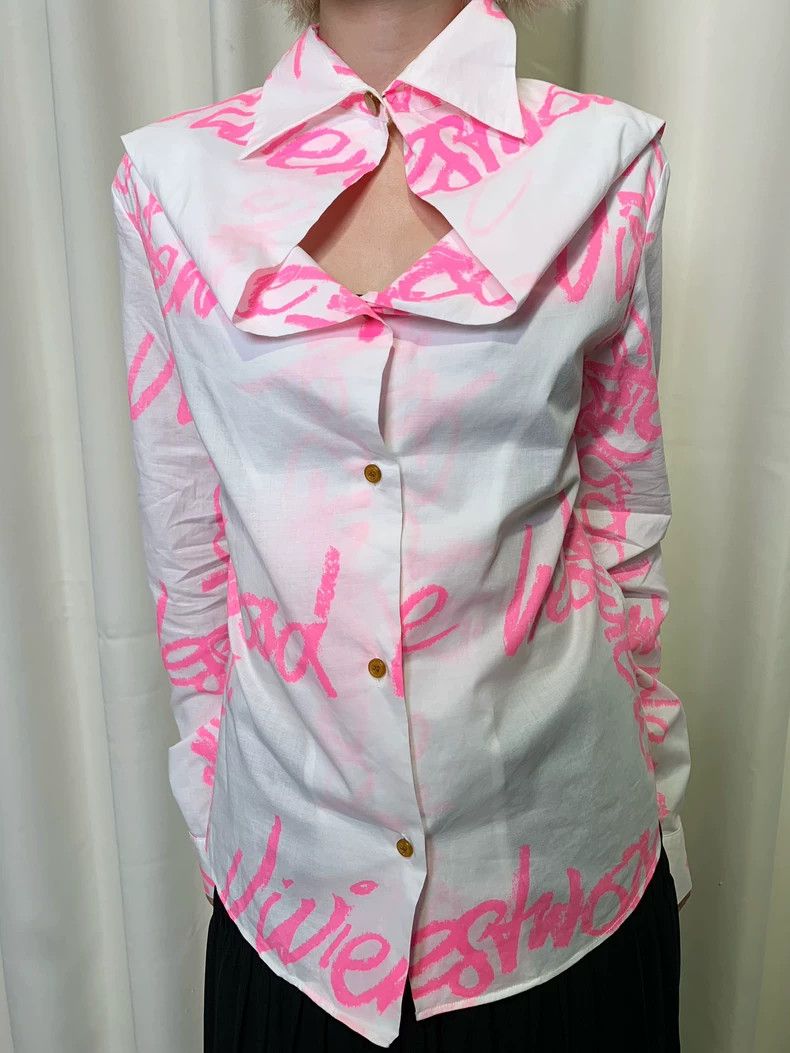 Vivienne Westwood Vivienne Westwood Vintage graffiti openwork deformed shirt Size M / US 6-8 / IT 42-44 - 1 Thumbnail