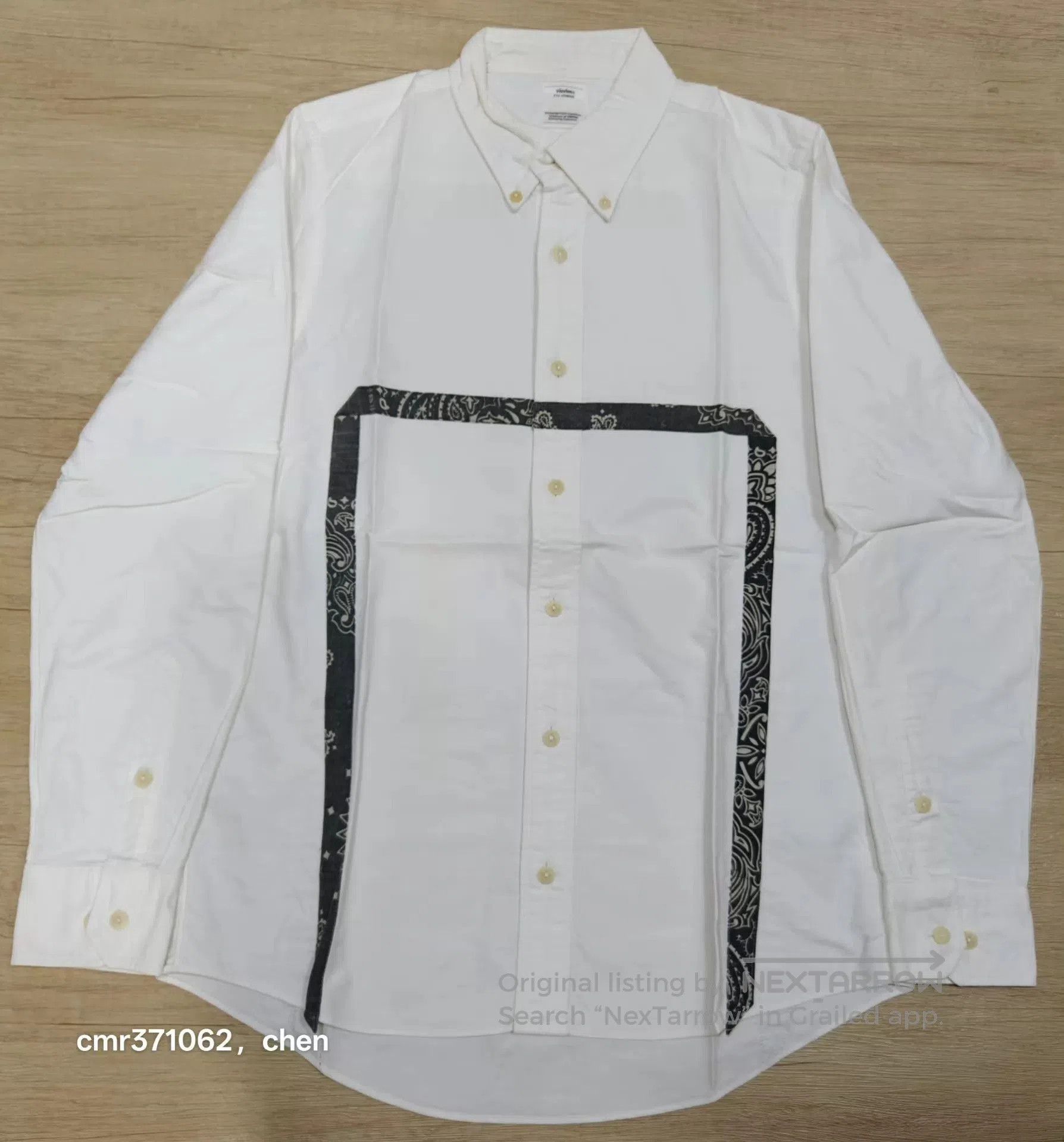 Visvim White Long Sleeve Button-Up Shirt with Bandana Detail. Size US S / EU 44-46 / 1 - 1 Thumbnail