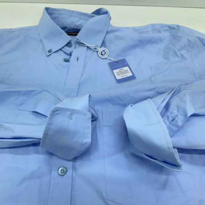 Balenciaga Balenciaga Balenciaga Blue Casual Long Sleeve Shirt -2507 Size US M / EU 48-50 / 2 - 8 Thumbnail