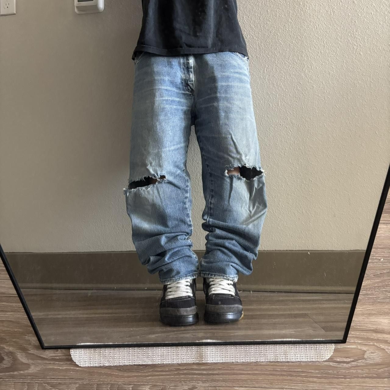 Japanese Brand Crazy Vintage 90s Grunge Distressed Faded Denim Jeans! 33x30 Size US 33 - 1 Thumbnail