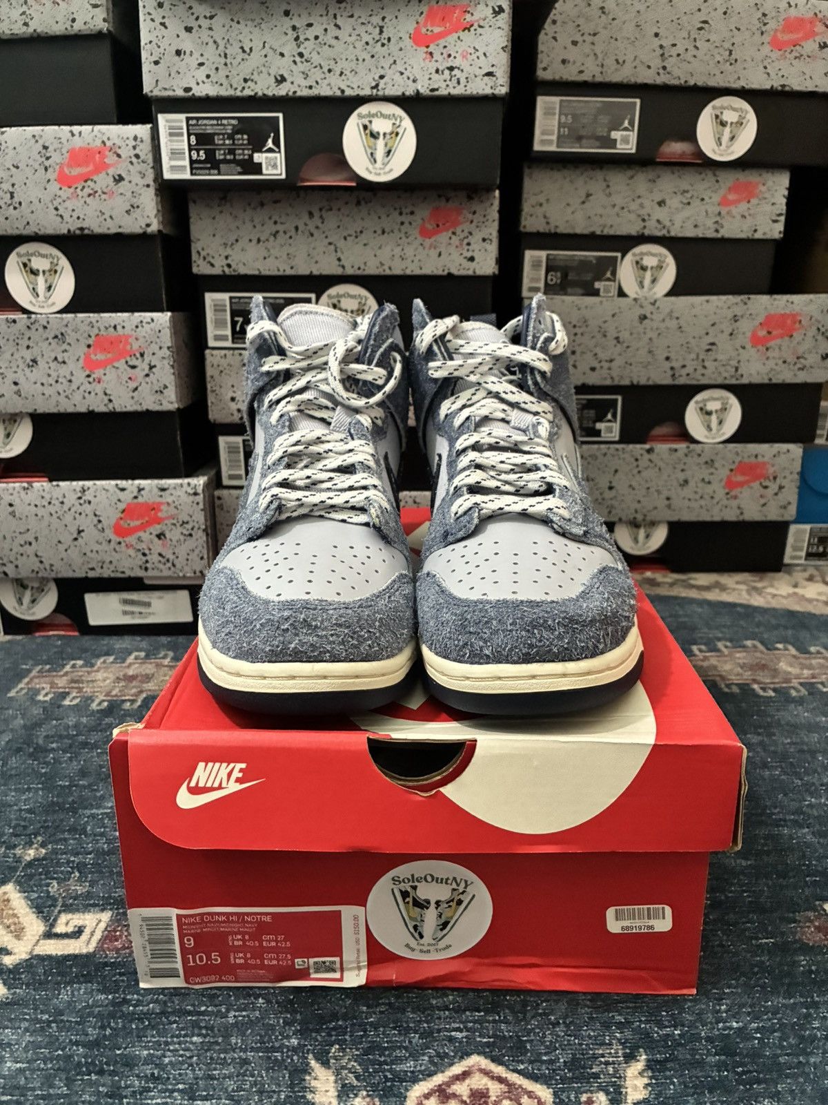 Nike Nike Dunk High Ab Notre Midnight Navy SKU CW3092-400 Size US 9 / EU 42 - 6 Thumbnail