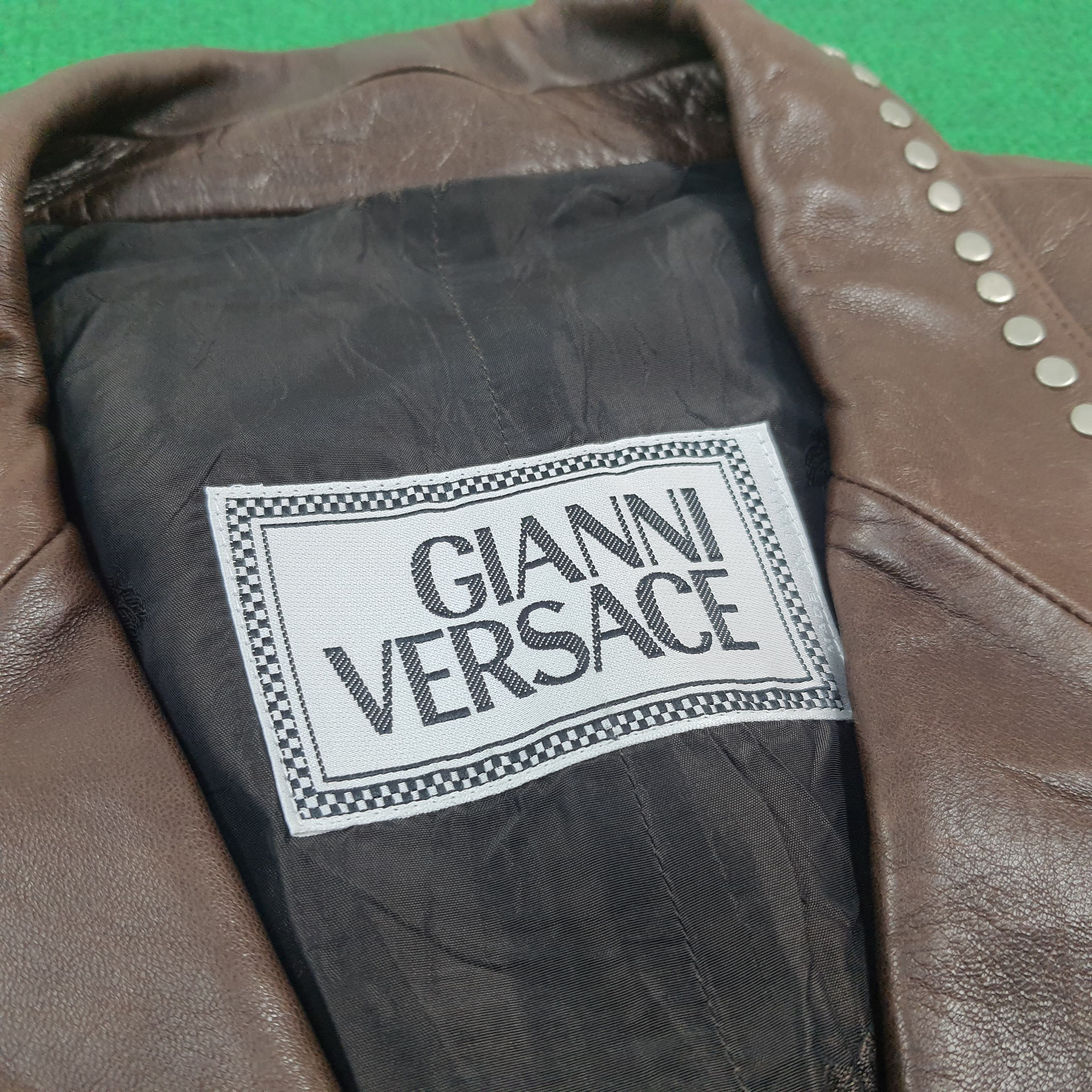 Versace × Vintage Vintage Gianni Versace Designer Luxury Leather Jacket Size US M / EU 48-50 / 2 - 4 Thumbnail