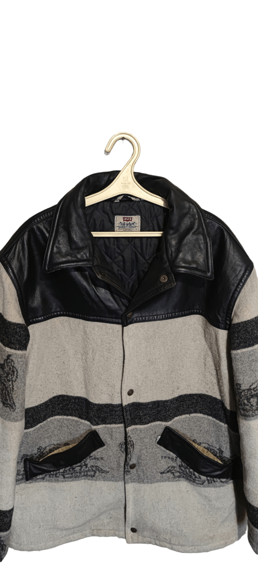 Levi's × Levi's Vintage Clothing Levis Padded Wool Black Grey Vintage 90 Coat Jacket size XL Size US XL / EU 56 / 4 - 6 Thumbnail