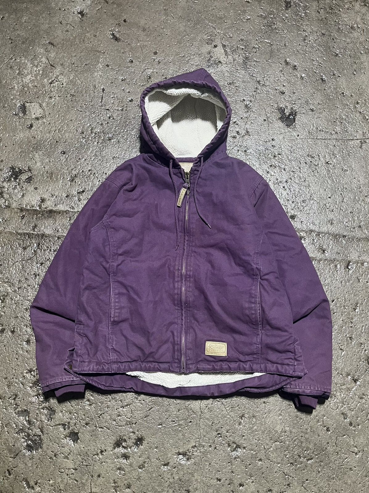 Pre-owned Carhartt X Vintage Crazy Y2k Carhartt Style Fleece Lined Purple Workwear Jacket