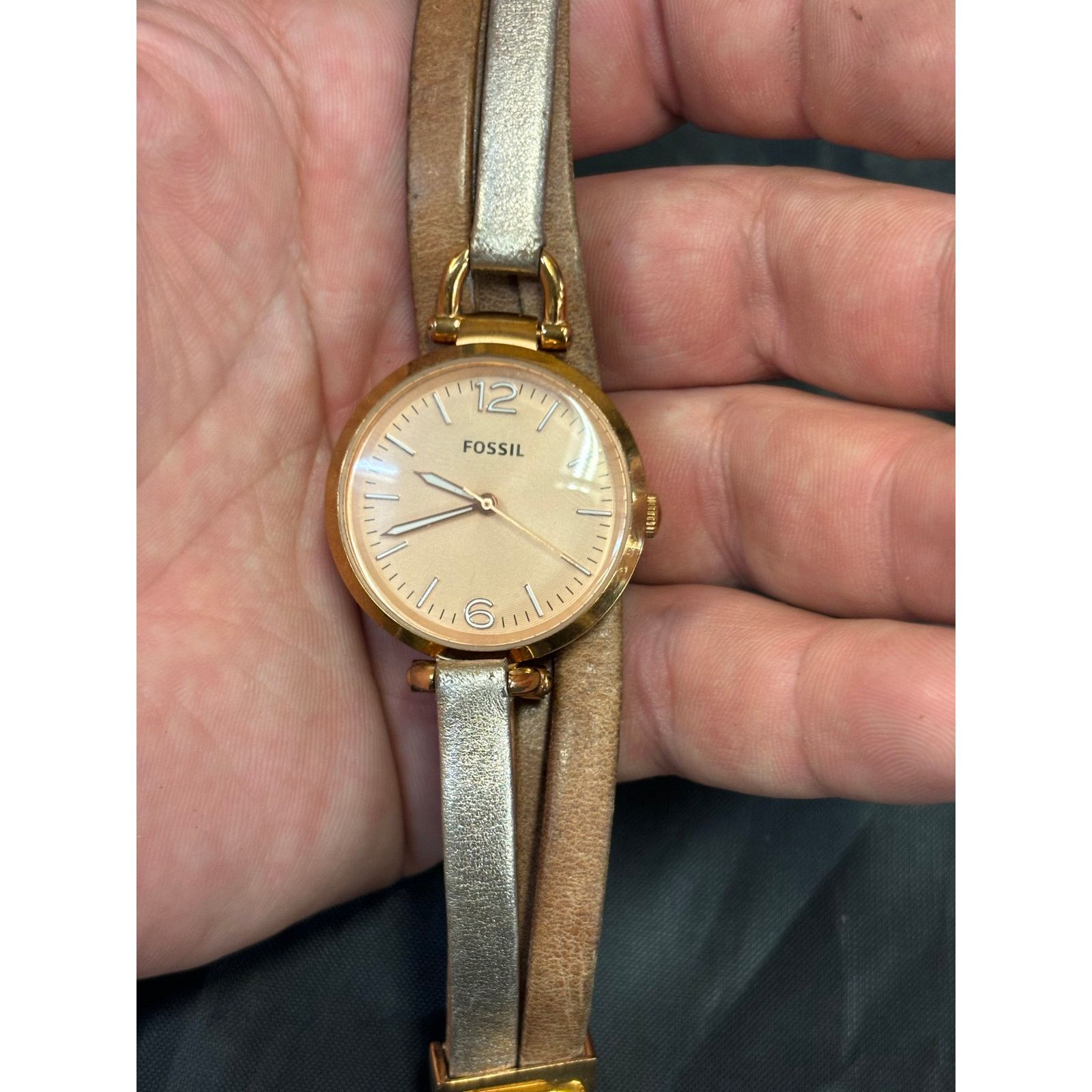 Fossil Fossil Georgia ES3411 Leather Band Womens Watch. New Battery Size ONE SIZE - 3 Thumbnail