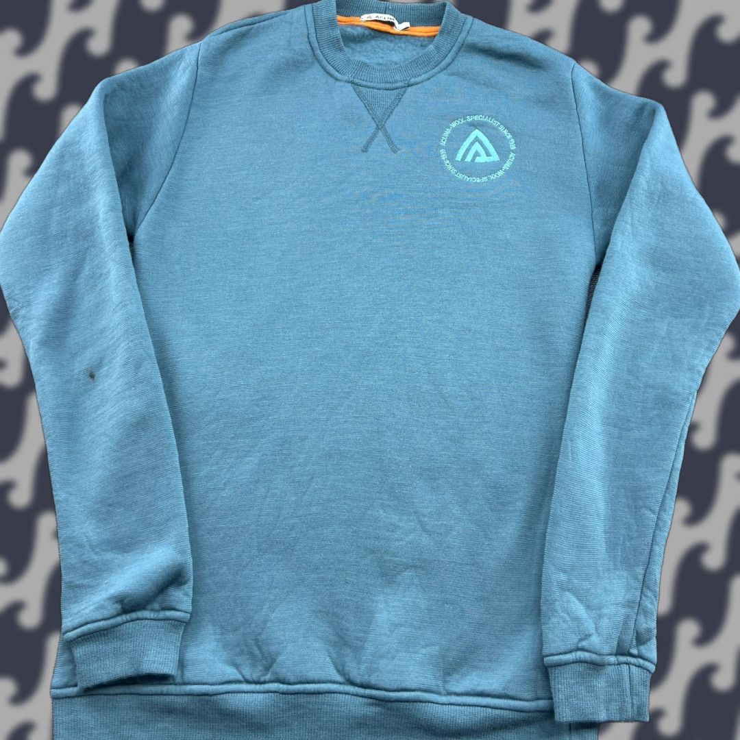 Vintage ACLIMA Mens Sweater Large Crewneck Blue Fleecewool 100% Merino Wool Thermal Pullover Sweatshirt Knit Knitwear Shirt Casual Workwear Mens Blue Size US L / EU 52-54 / 3 - 1 Thumbnail
