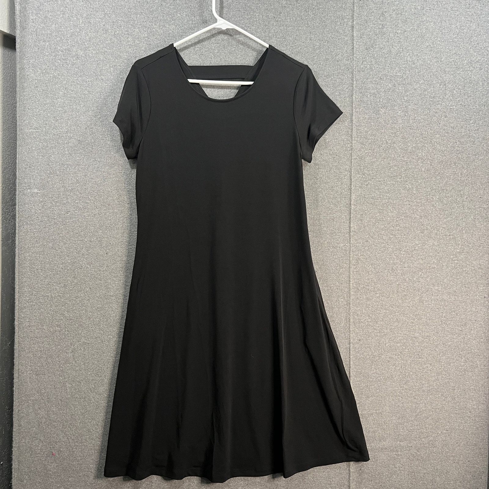 Other Susan Graver Liquid Knit Cap Sleeve Dress Black Size Small Size S / US 4 / IT 40 - 1 Thumbnail