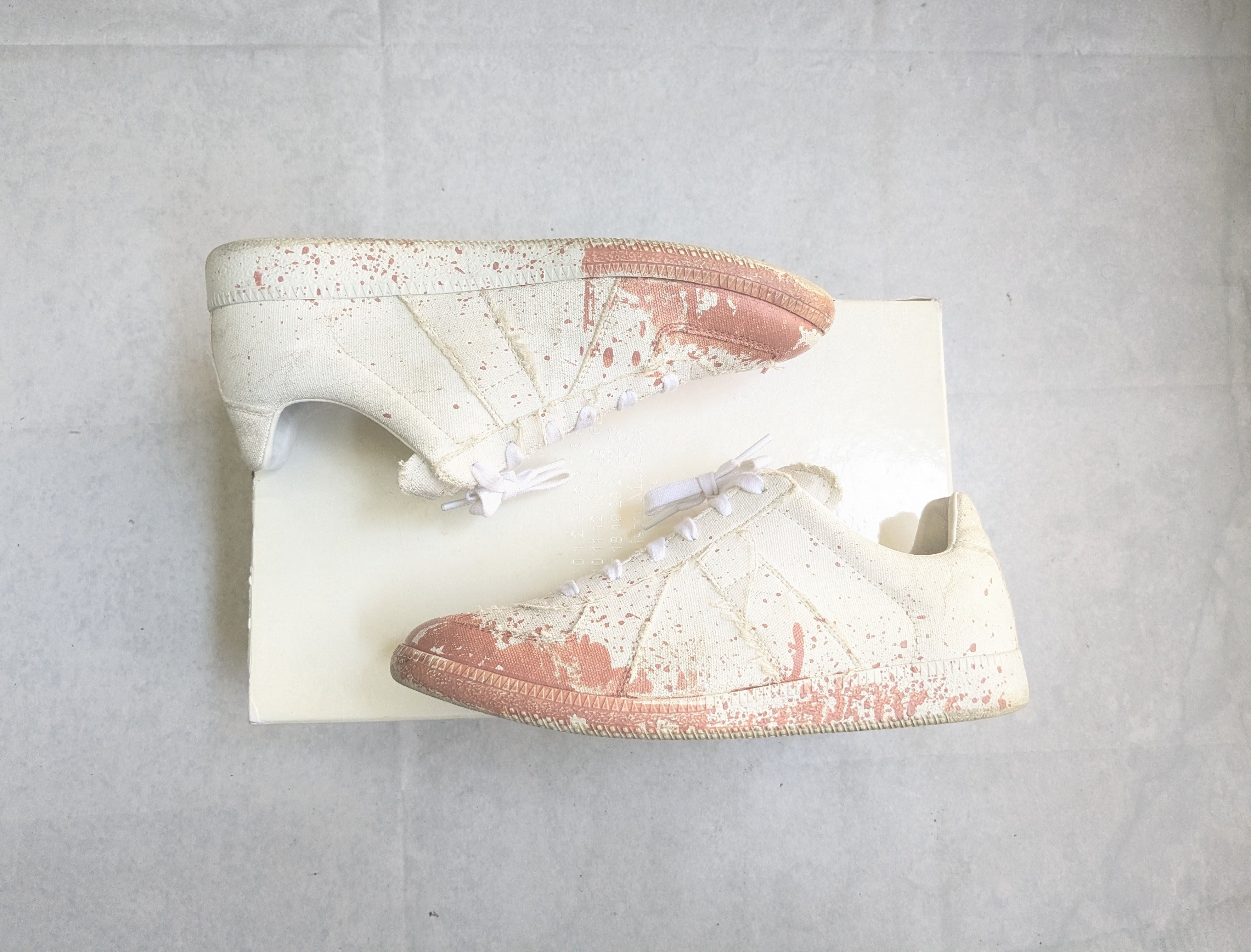 Maison Margiela Maison Margiela Replica GAT White Pink Paint Splatter 8 41 Size US 8 / EU 41 - 4 Thumbnail