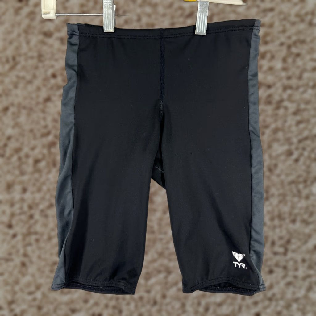 Vintage TYR Compression Shorts Men 29 Black Polyester Spandex Athletic Sports Slim Fit Waist 29 Inseam 9 in Size US 29 - 1 Thumbnail