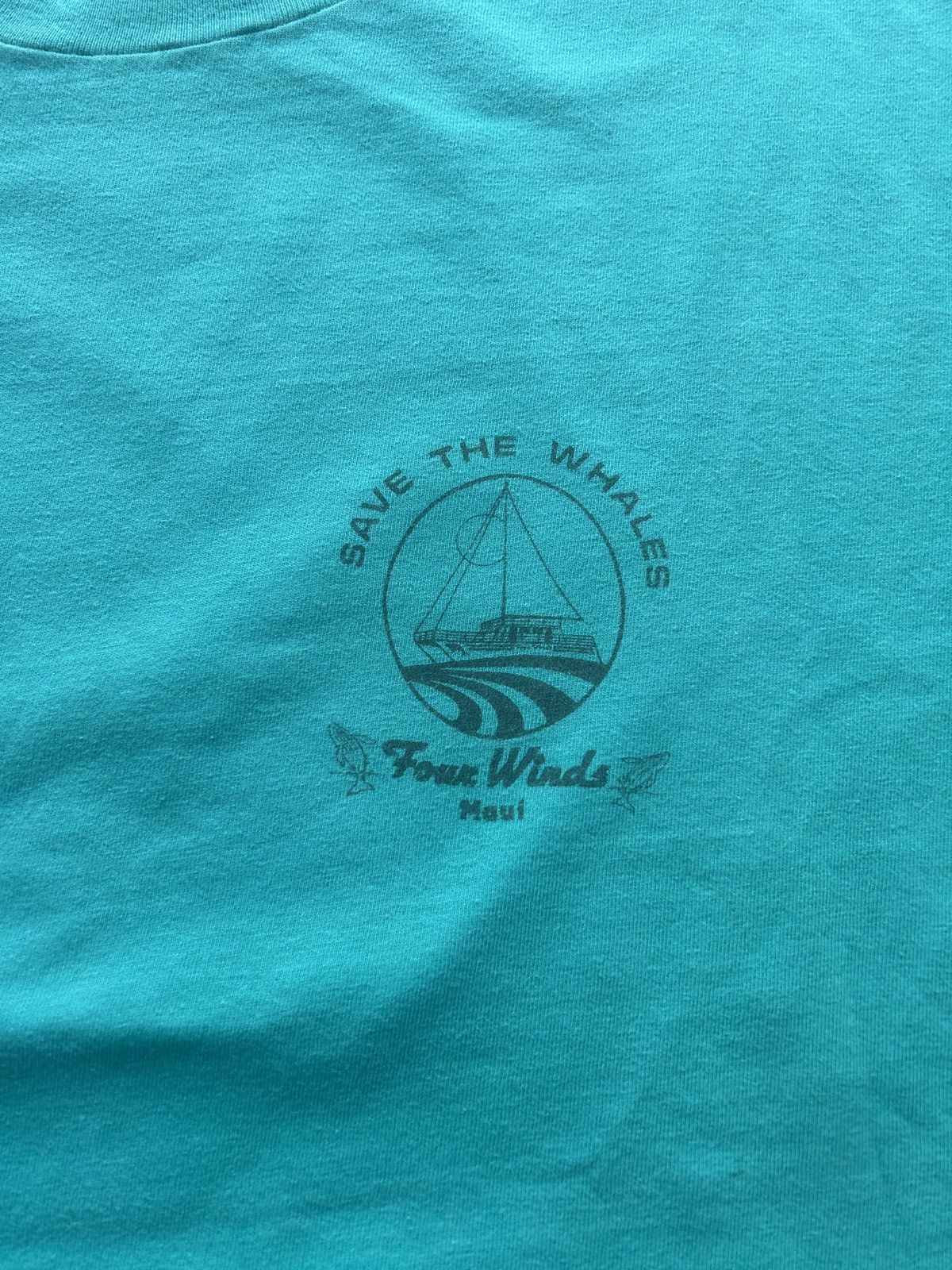 Vintage Vintage 90s Greenpeace Four Winds Maui Graphic Tee Size US XL / EU 56 / 4 - 4 Thumbnail