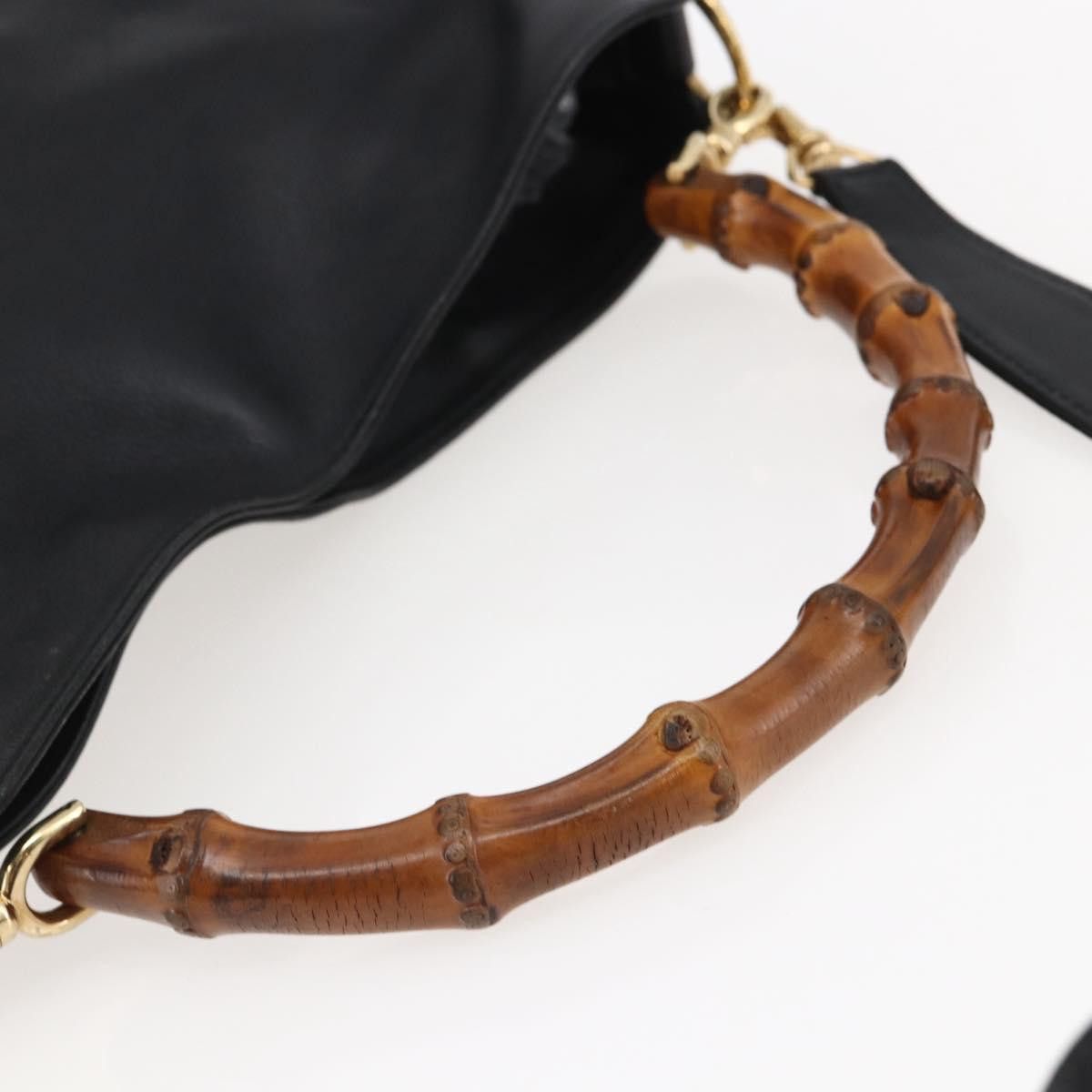 Gucci GUCCI Bamboo Shoulder Bag Leather Black Gold 001 1705 001 Size ONE SIZE - 7 Thumbnail