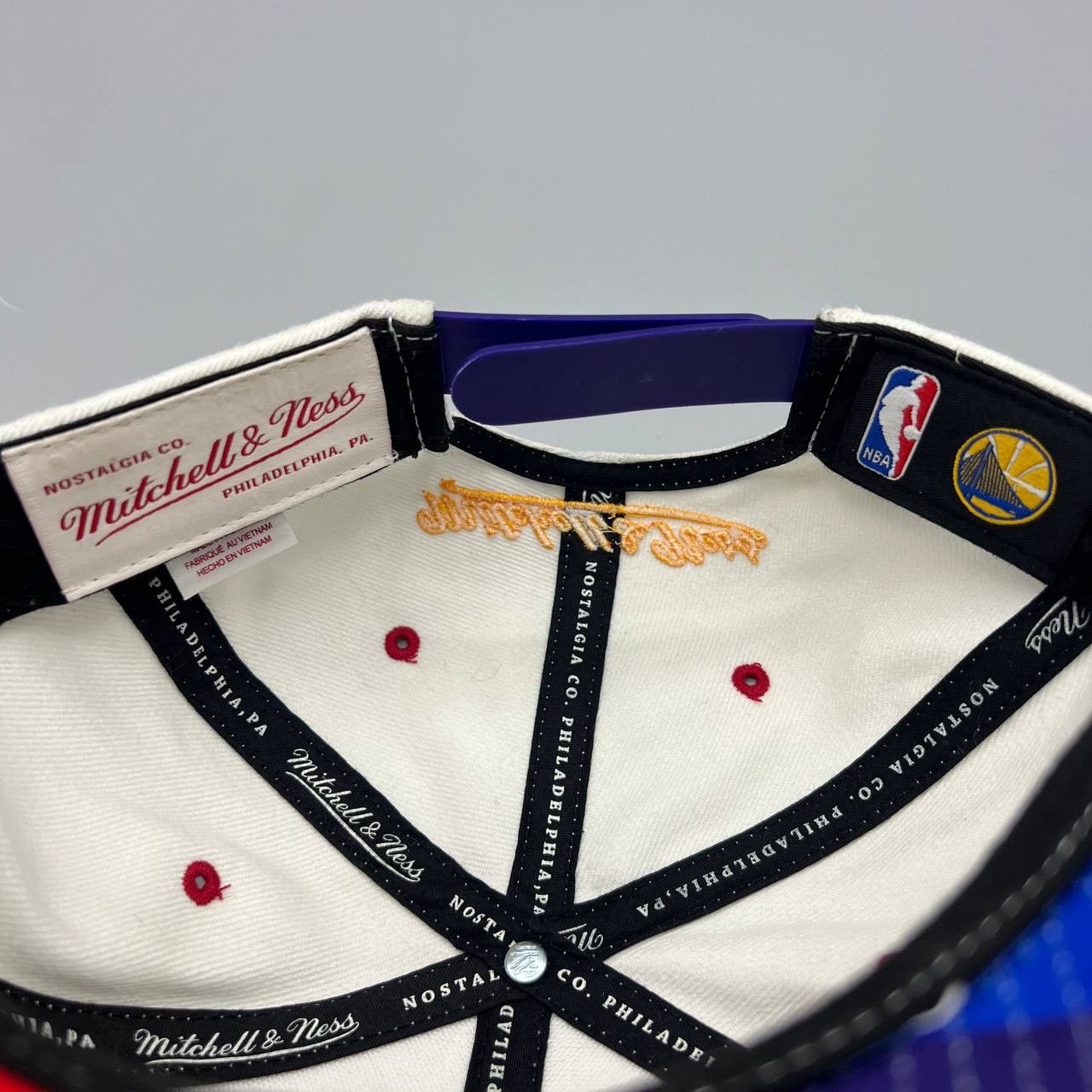 Mitchell & Ness GSW Golden State Warriors Hat Men NBA Snap Back Cap Size ONE SIZE - 5 Thumbnail