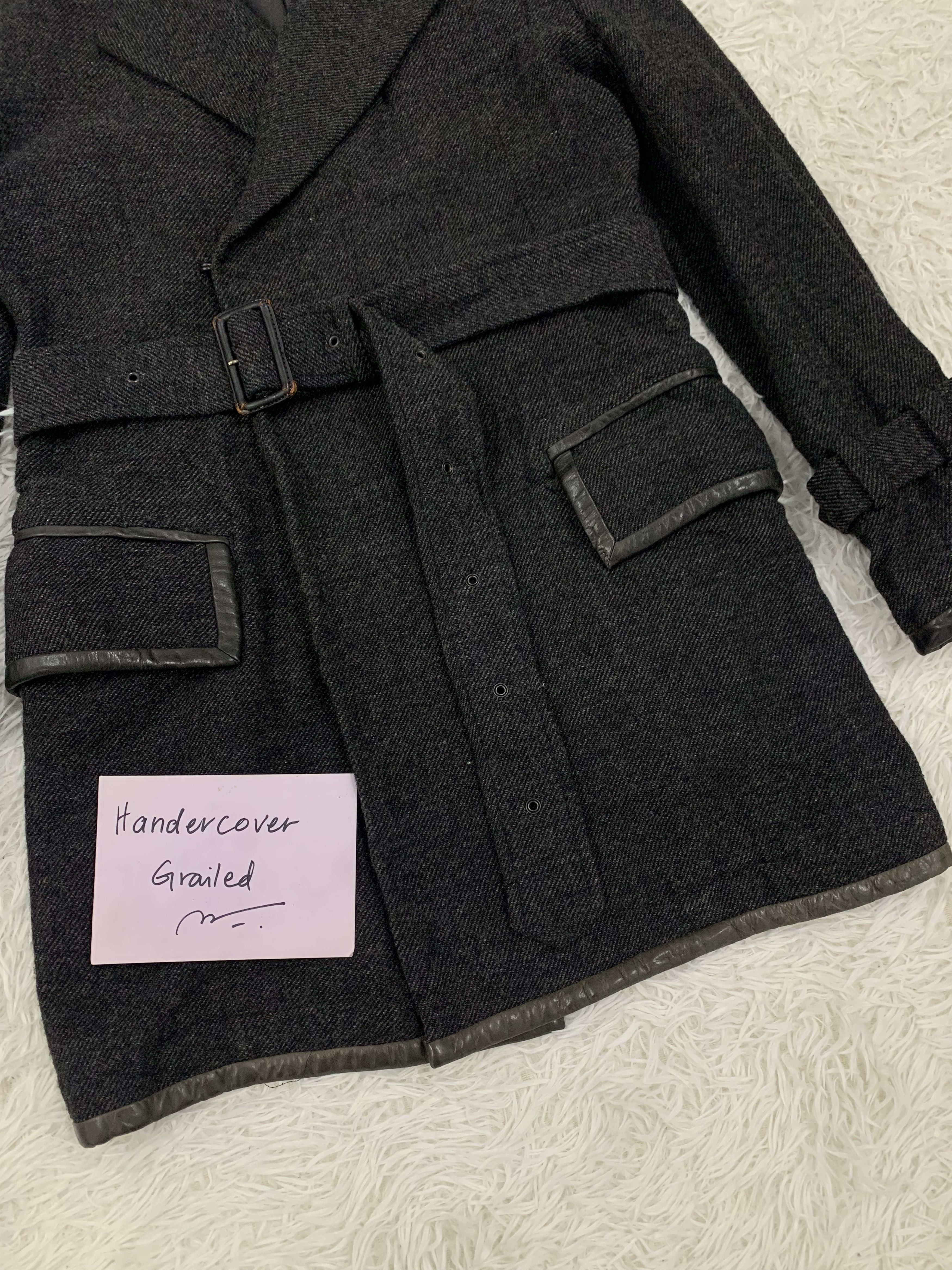 Yohji Yamamoto Vintage Y's by Yohji Yamamoto Gabardine Belted Wool Coat Size US M / EU 48-50 / 2 - 6 Thumbnail