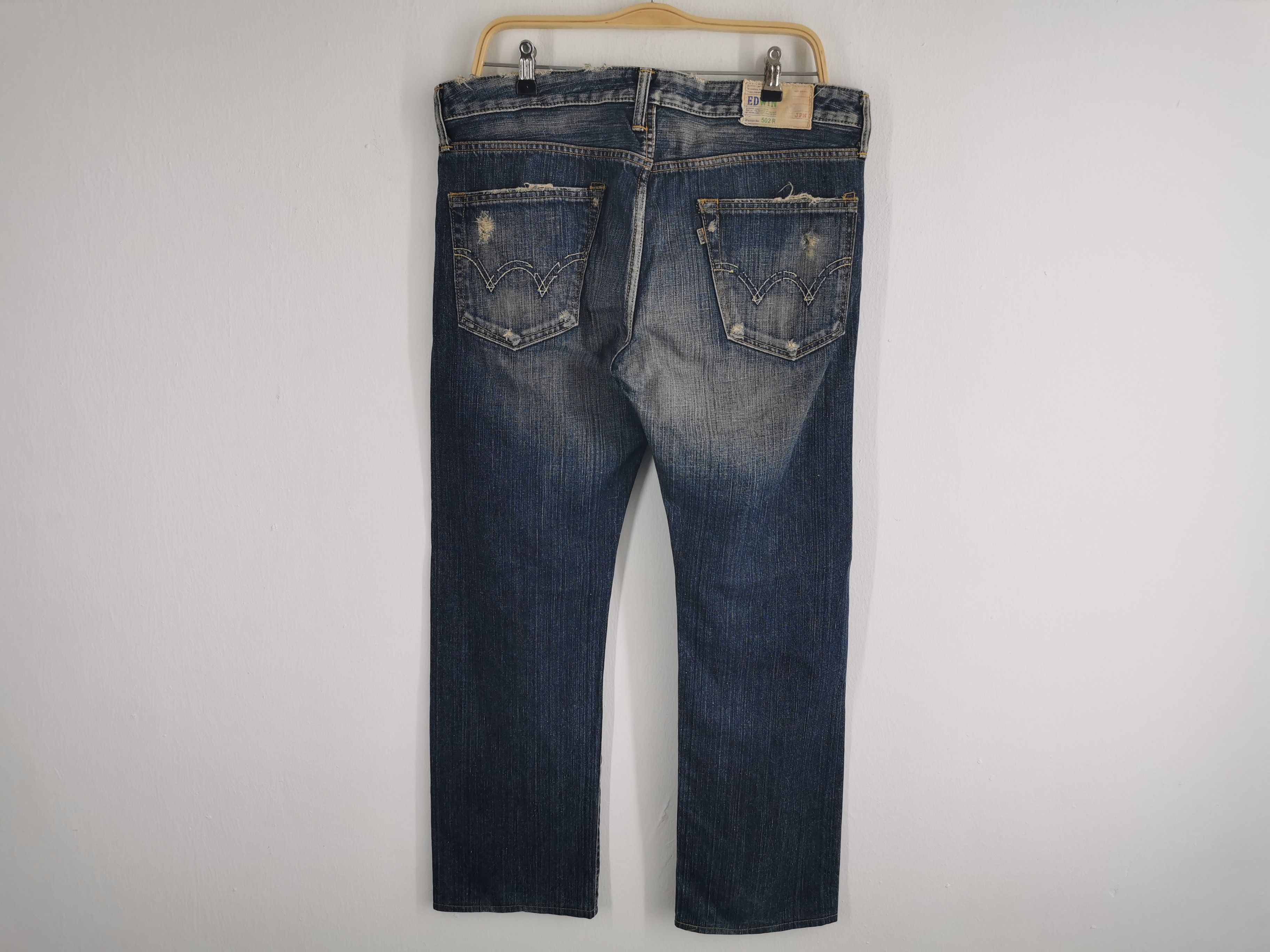 Edwin Distressed Vintage Edwin Lot 502R Denim Made In Japan Size US 37 - 3 Thumbnail