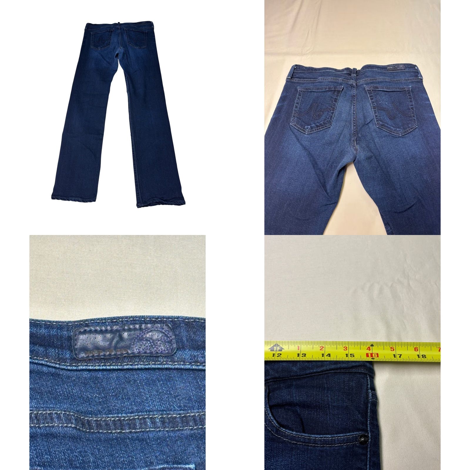 Vintage AG Adriano Goldschmied The Premiere Skinny Straight Jeans Dark Wash 32 X 29 USA Womens Jeans Size 24" / US 00 / IT 34 - 8 Thumbnail