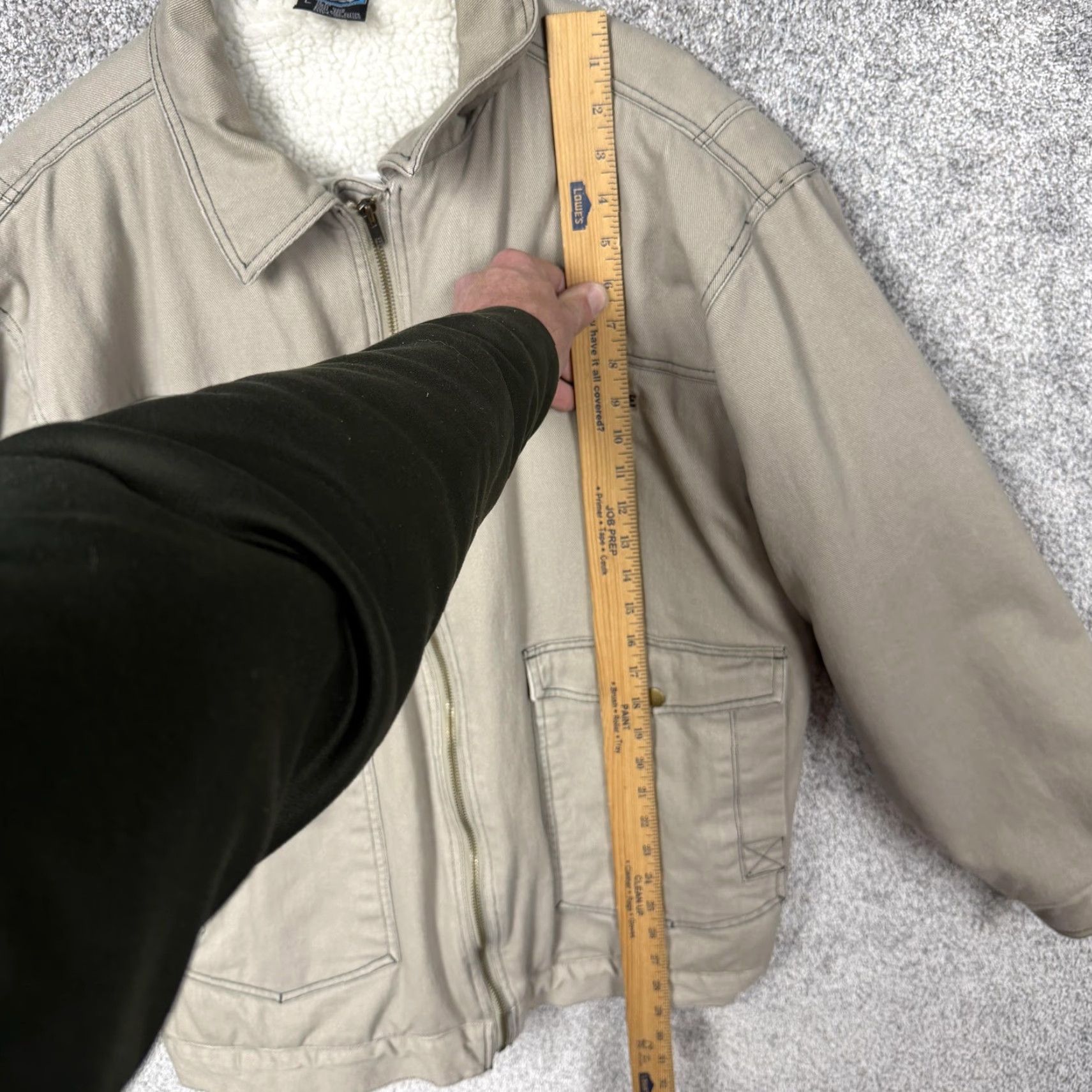 Vintage VTG 90s Pipeline Chore Jacket Mens L Beige Sherpa Lined Workwear Bomber Jacket Shaft? Size US L / EU 52-54 / 3 - 2 Thumbnail