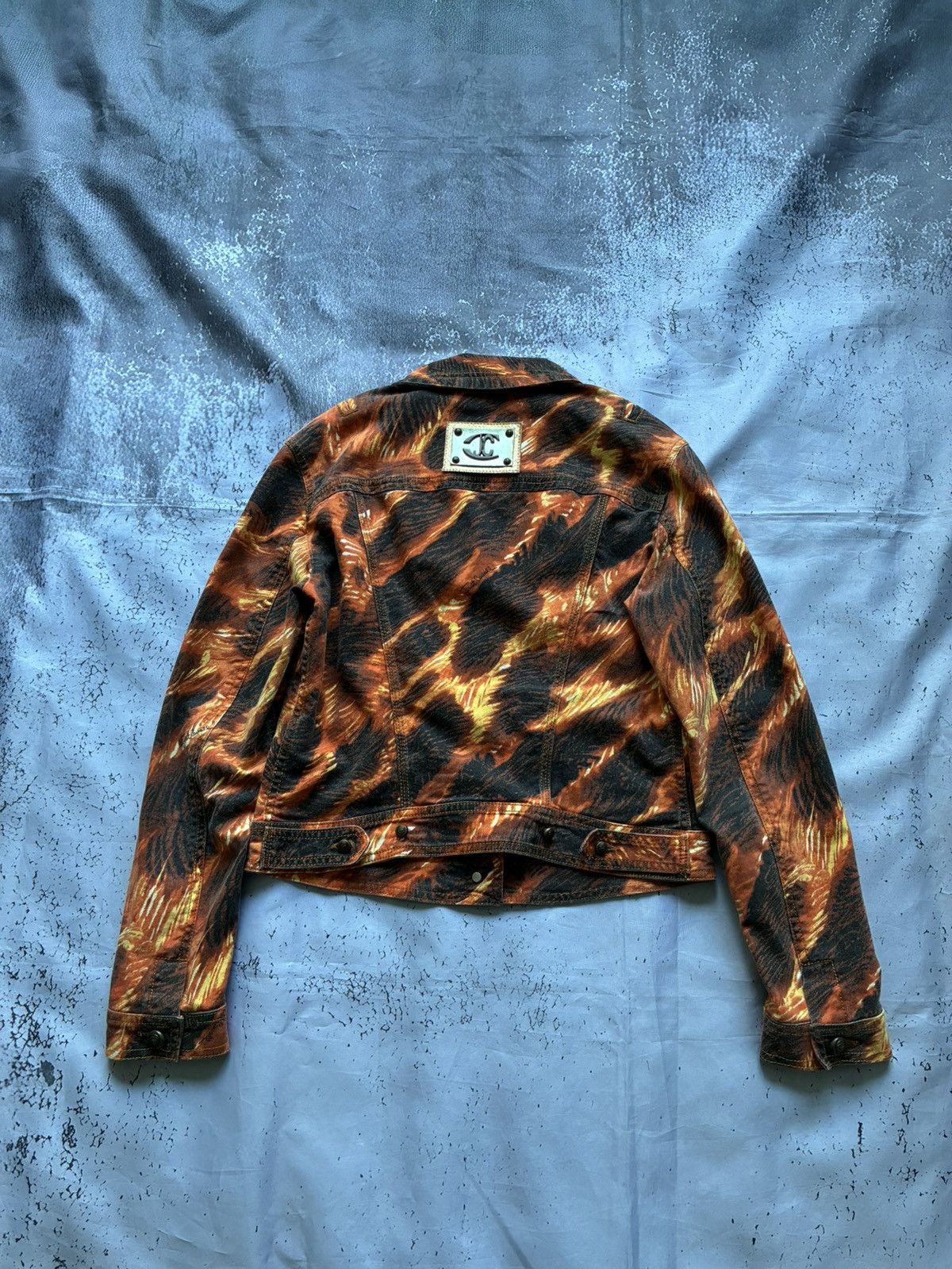 Just Cavalli Vintage Roberto Just Cavalli Women's Denim Printed Jacket Size L / US 10 / IT 46 - 2 Thumbnail